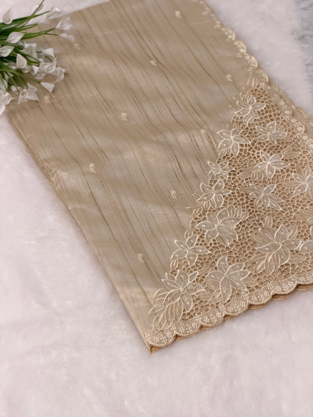 Elegant Cutwork Saree