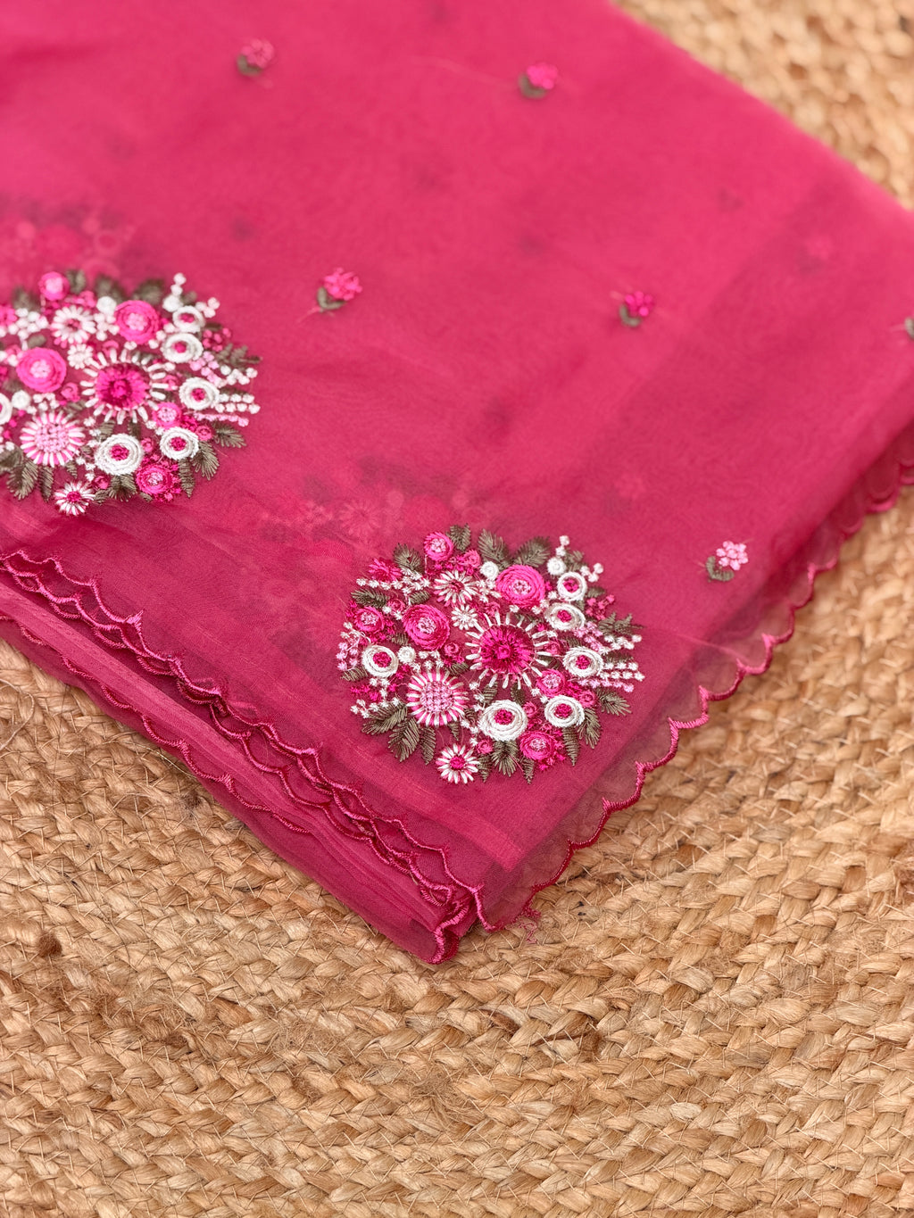 Organza with Flower Embroidery