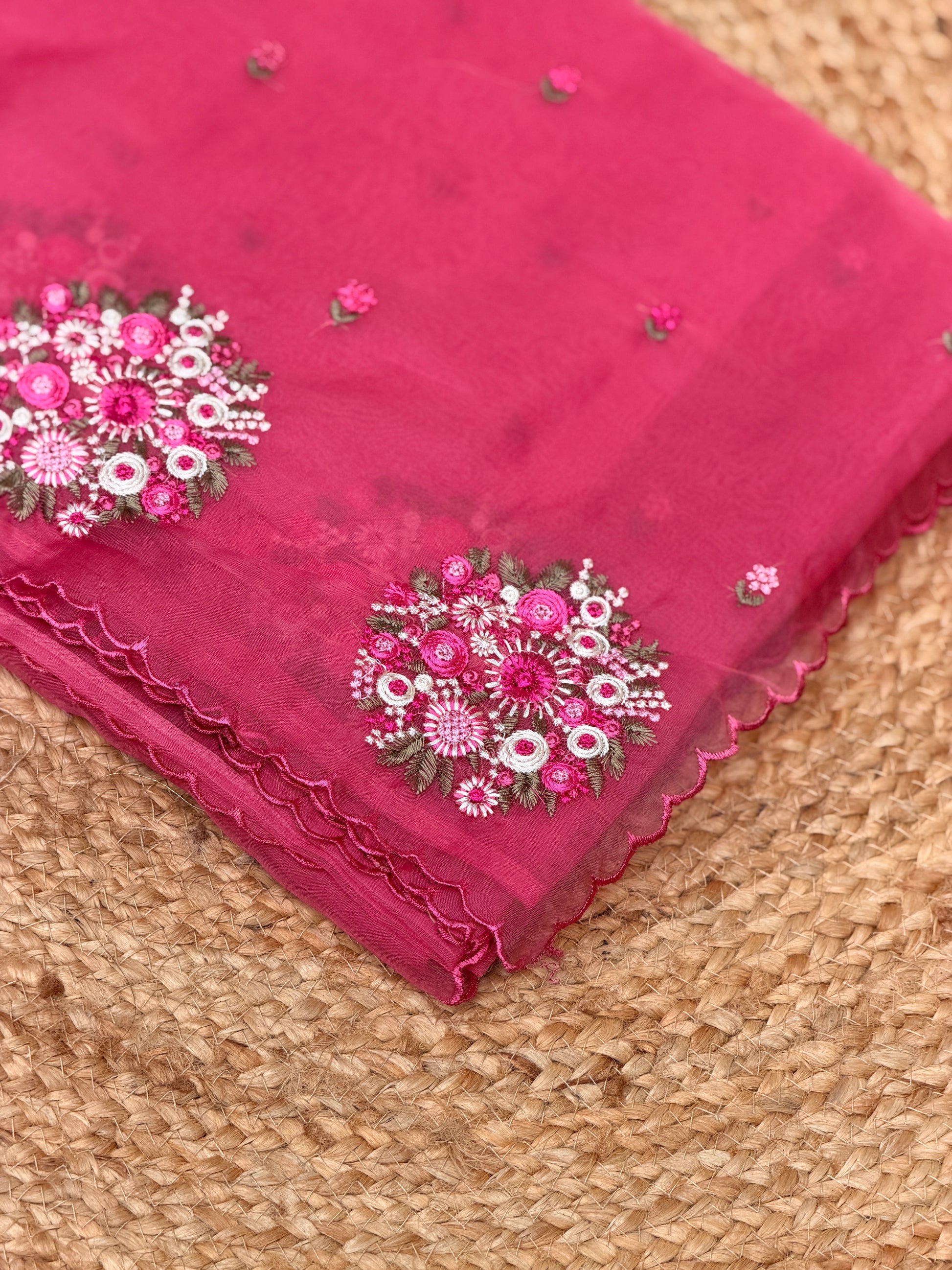 Organza with Flower Embroidery