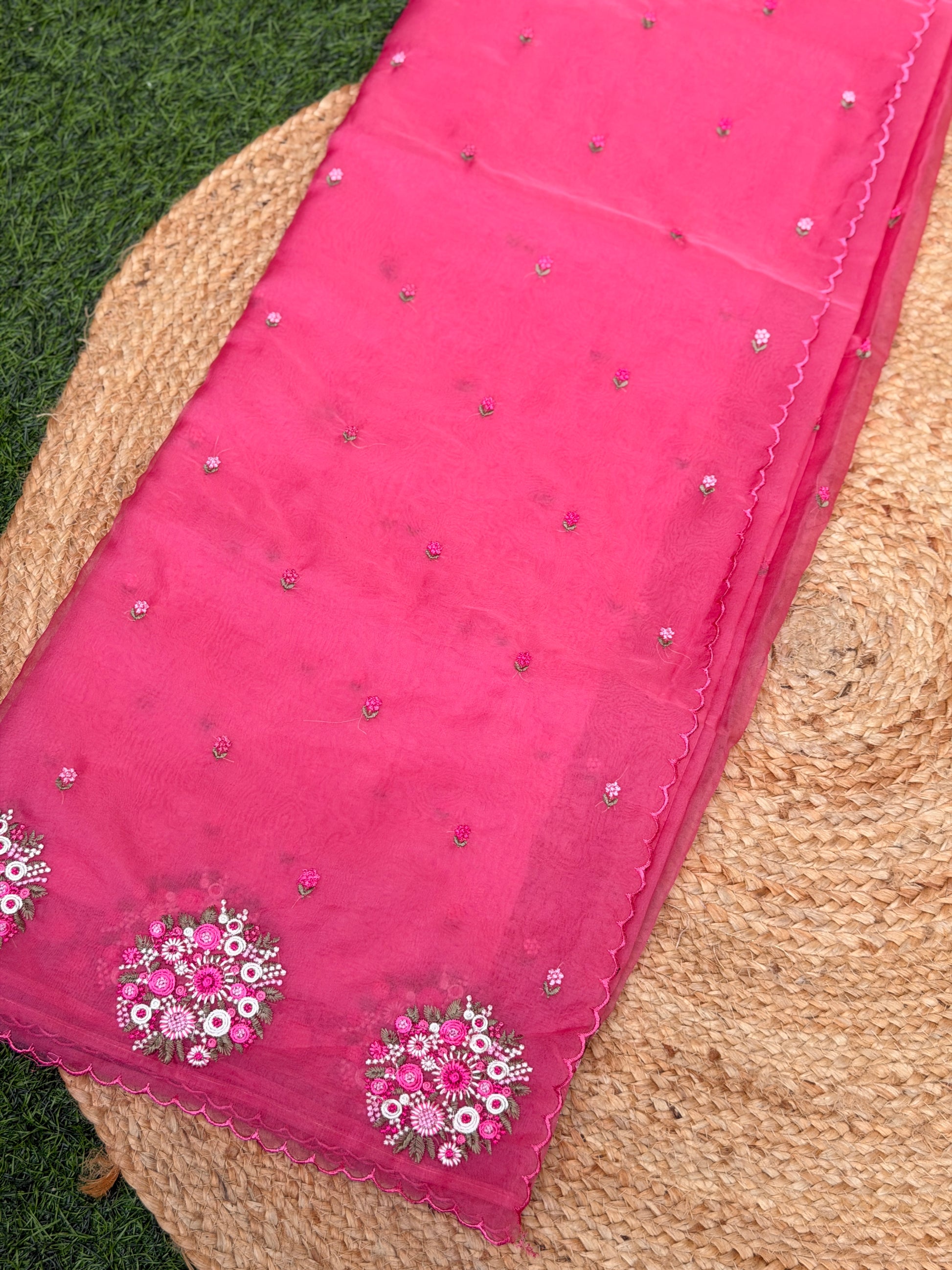 Organza with Flower Embroidery