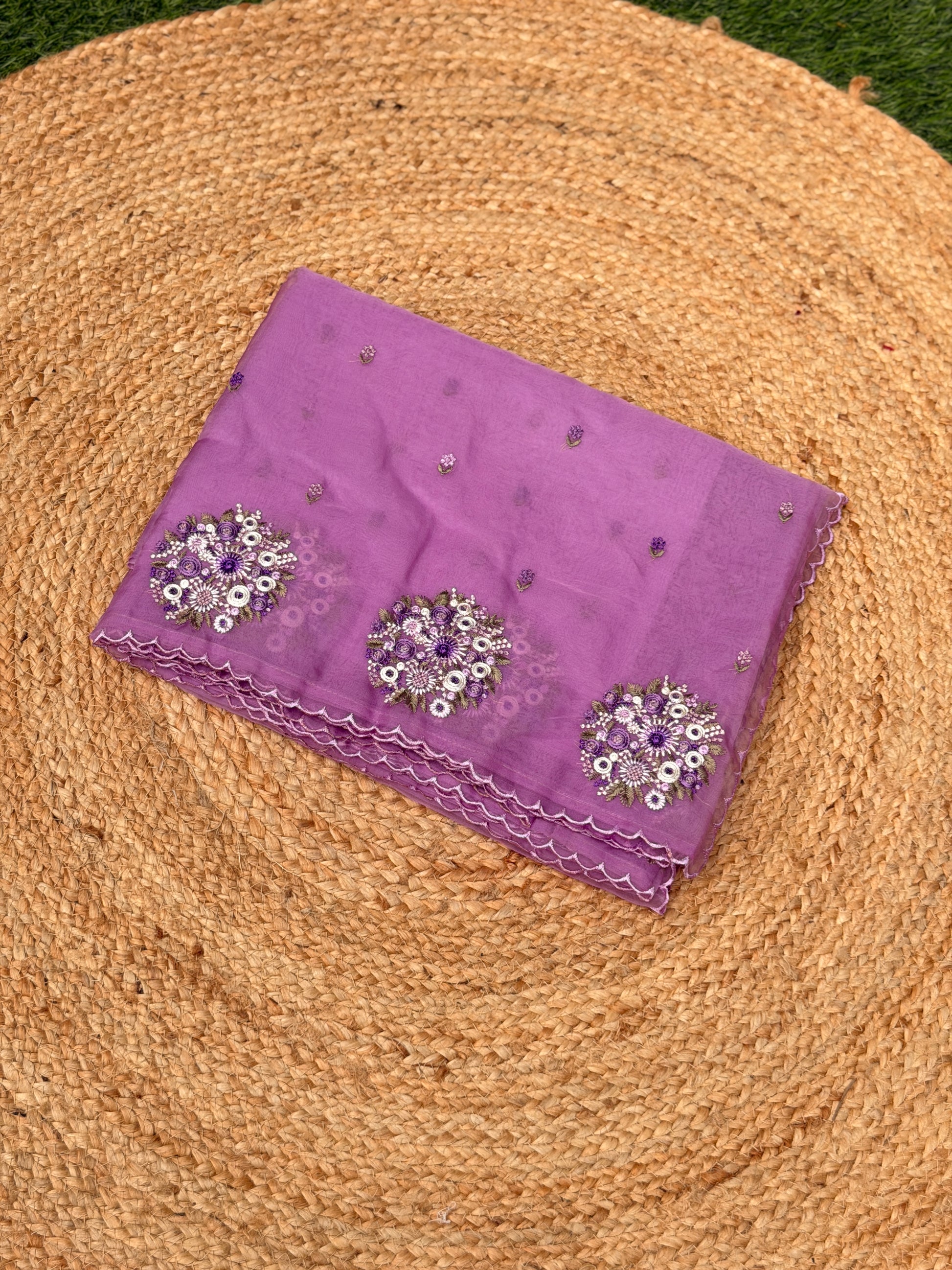 Organza with Flower Embroidery