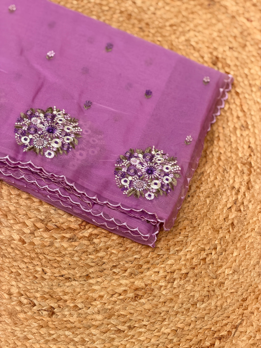 Organza with Flower Embroidery