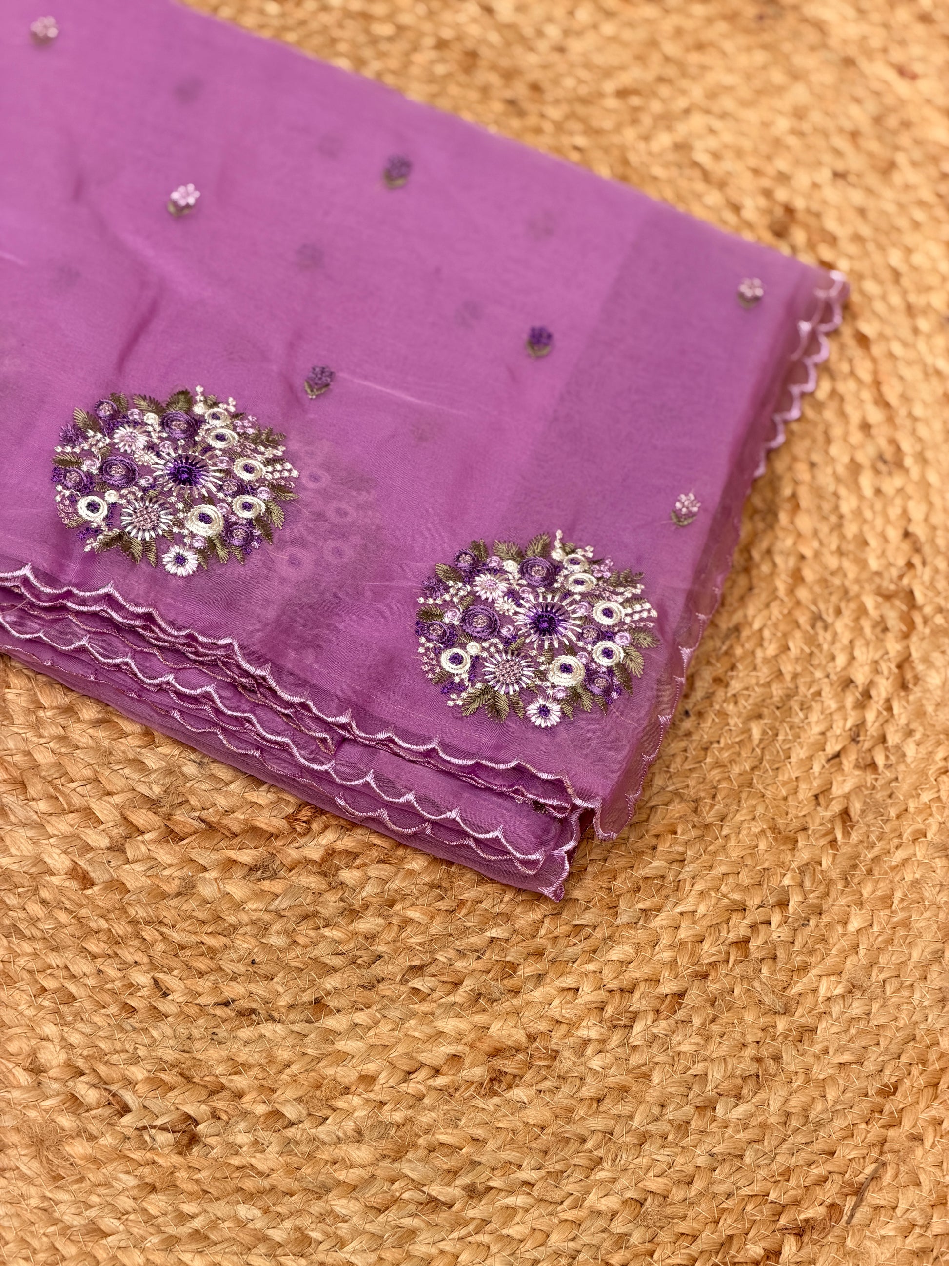 Organza with Flower Embroidery