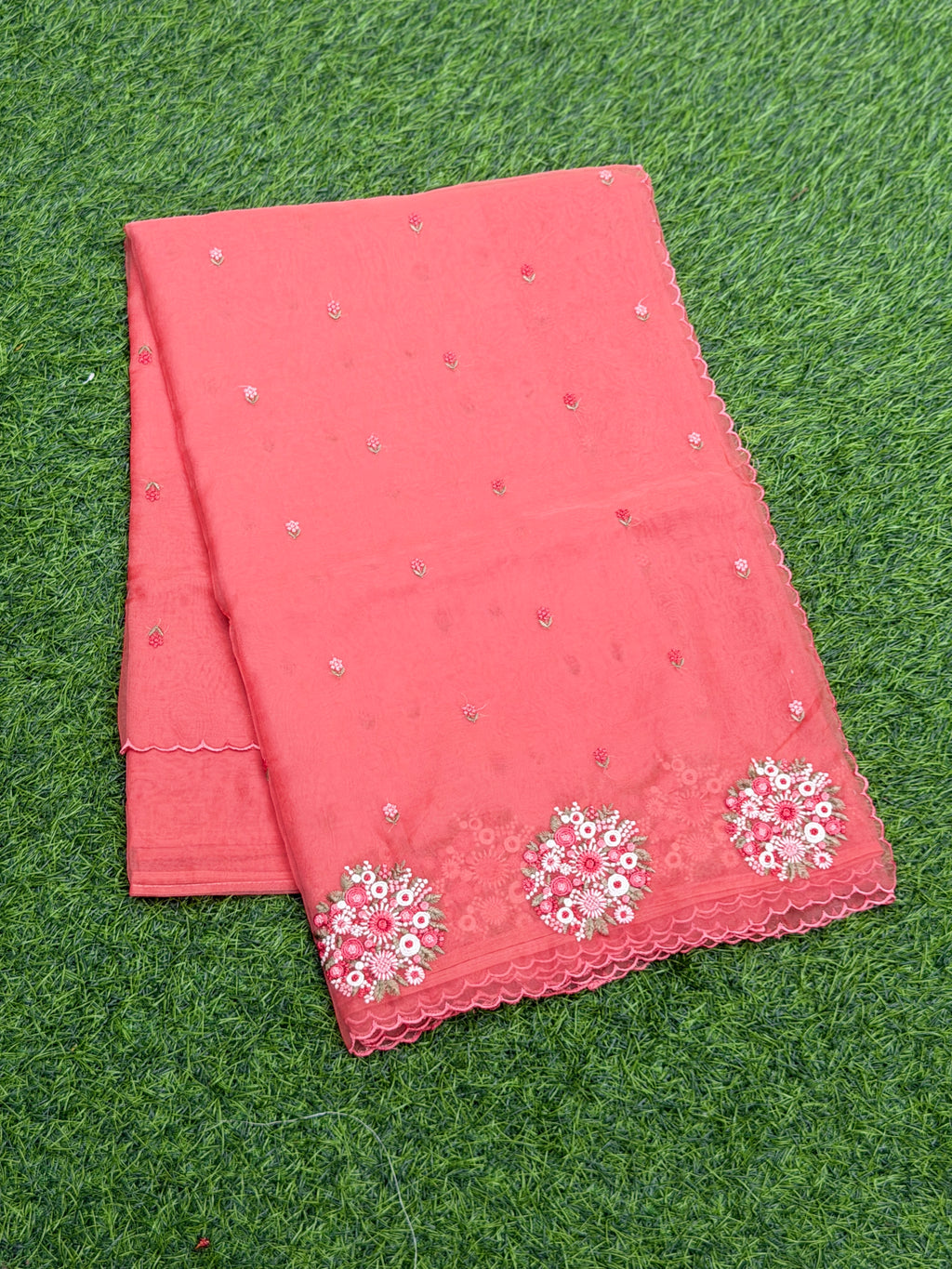 Organza with Flower Embroidery