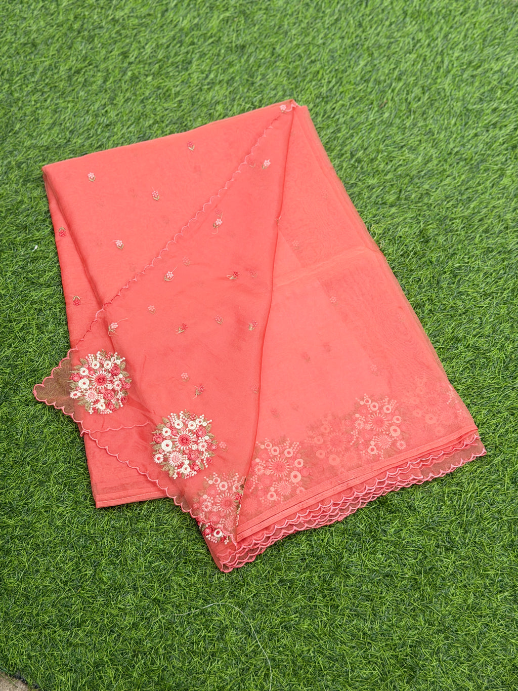 Organza with Flower Embroidery