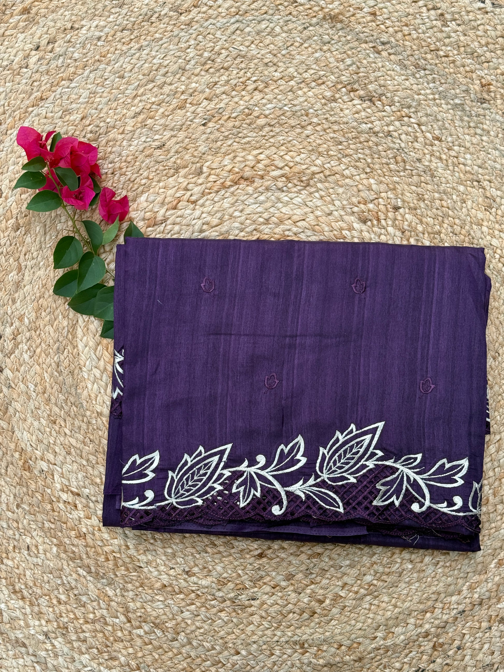 Thread and Embroidered Cut Work Saree