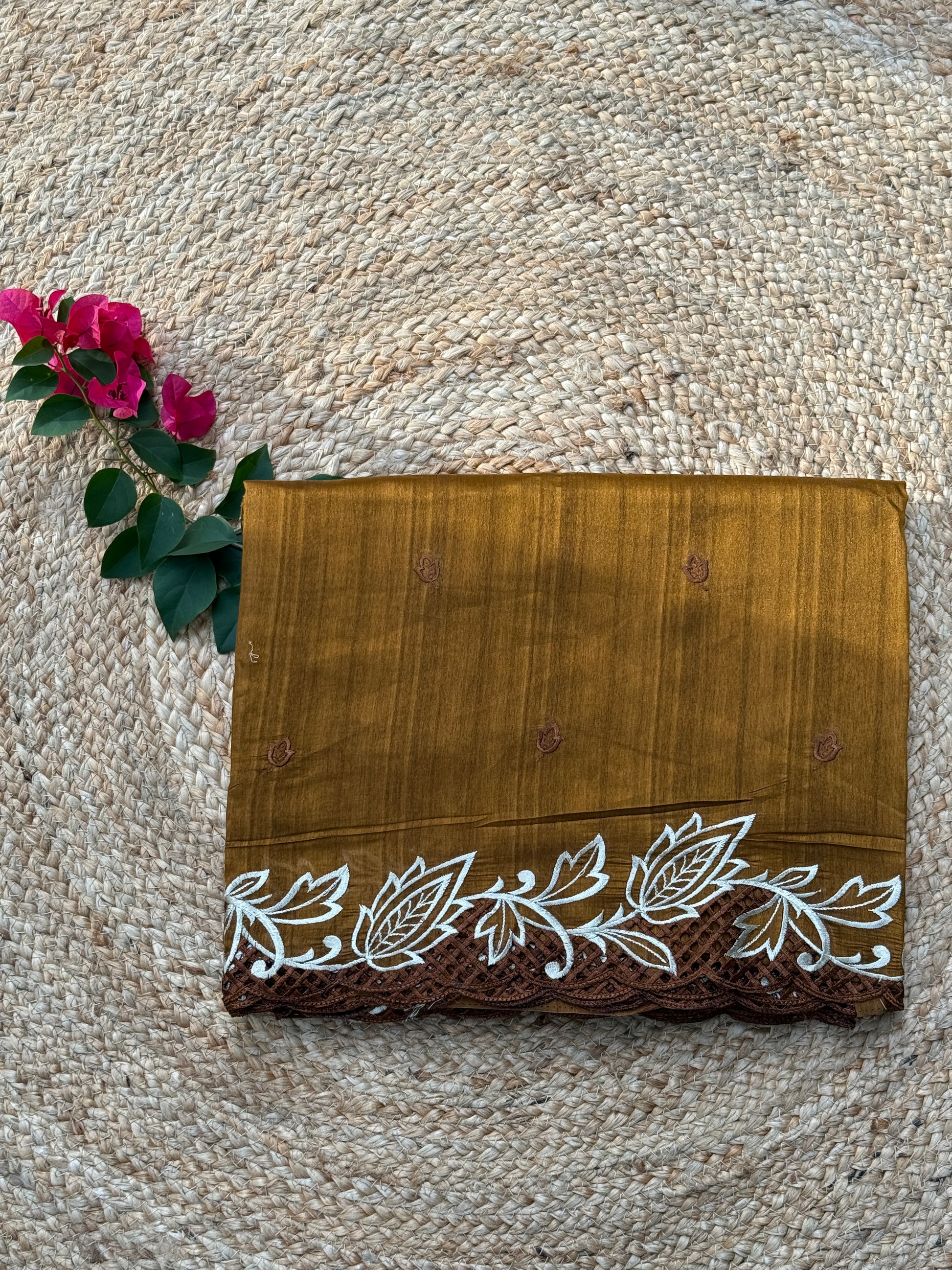 Thread and Embroidered Cut Work Saree