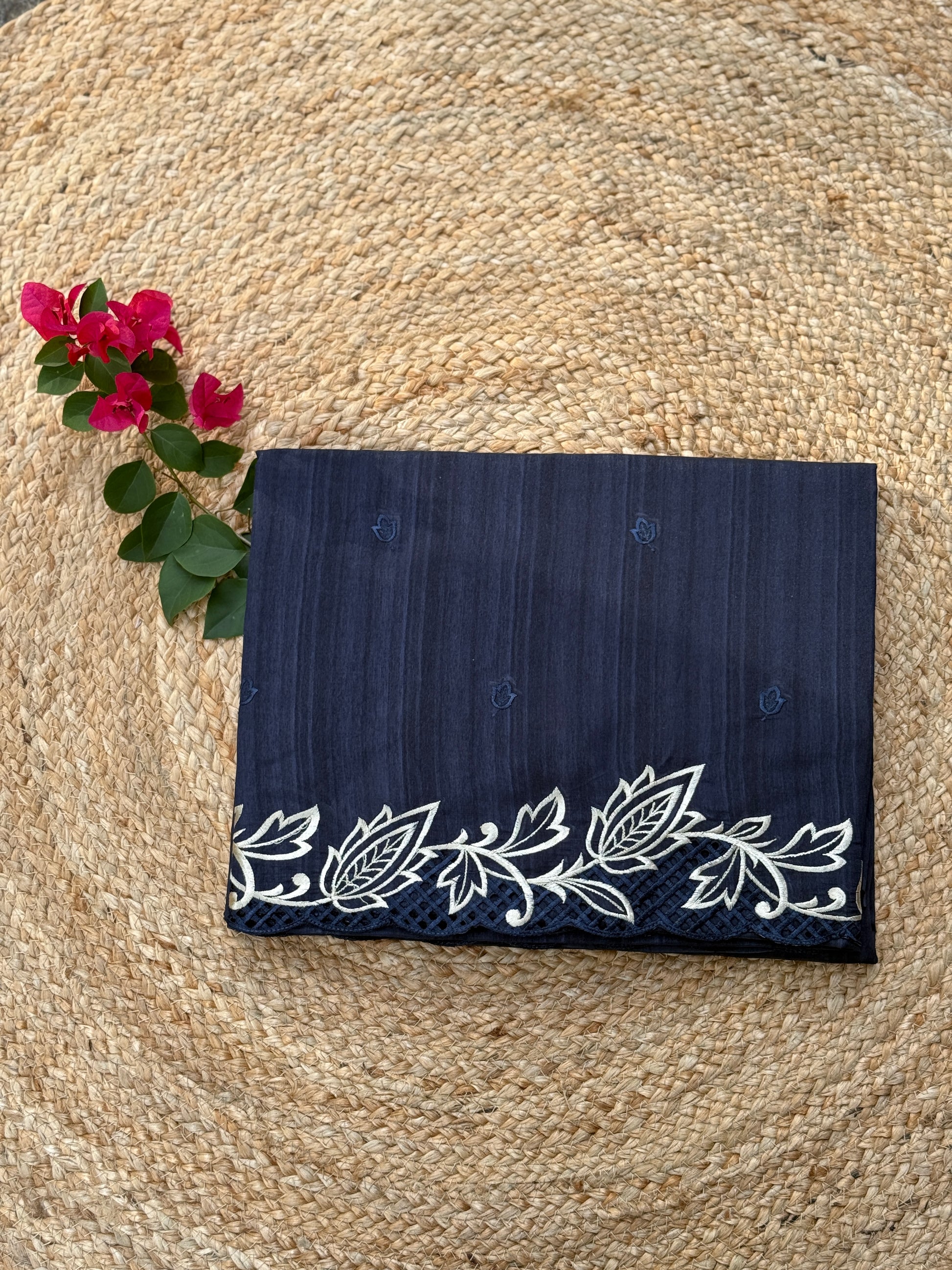 Thread and Embroidered Cut Work Saree