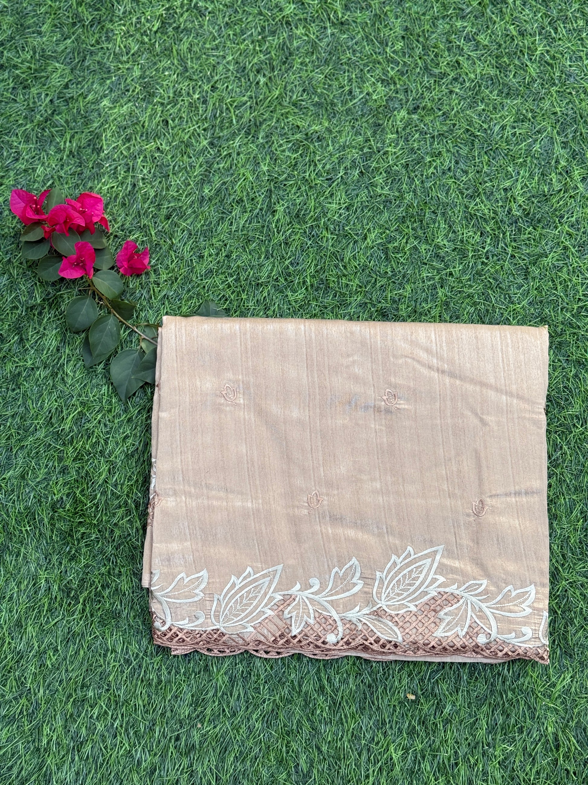 Thread and Embroidered Cut Work Saree