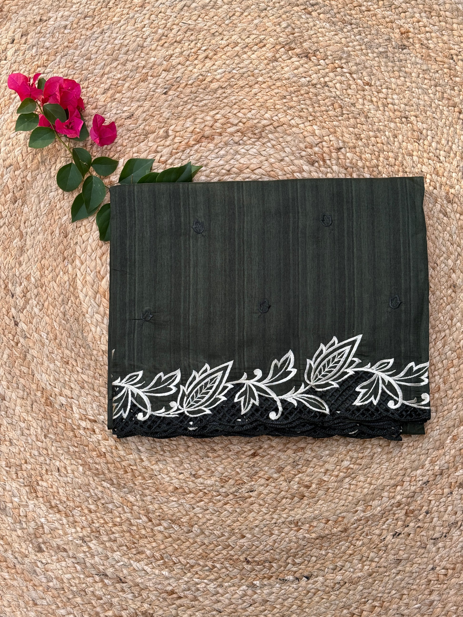 Thread and Embroidered Cut Work Saree