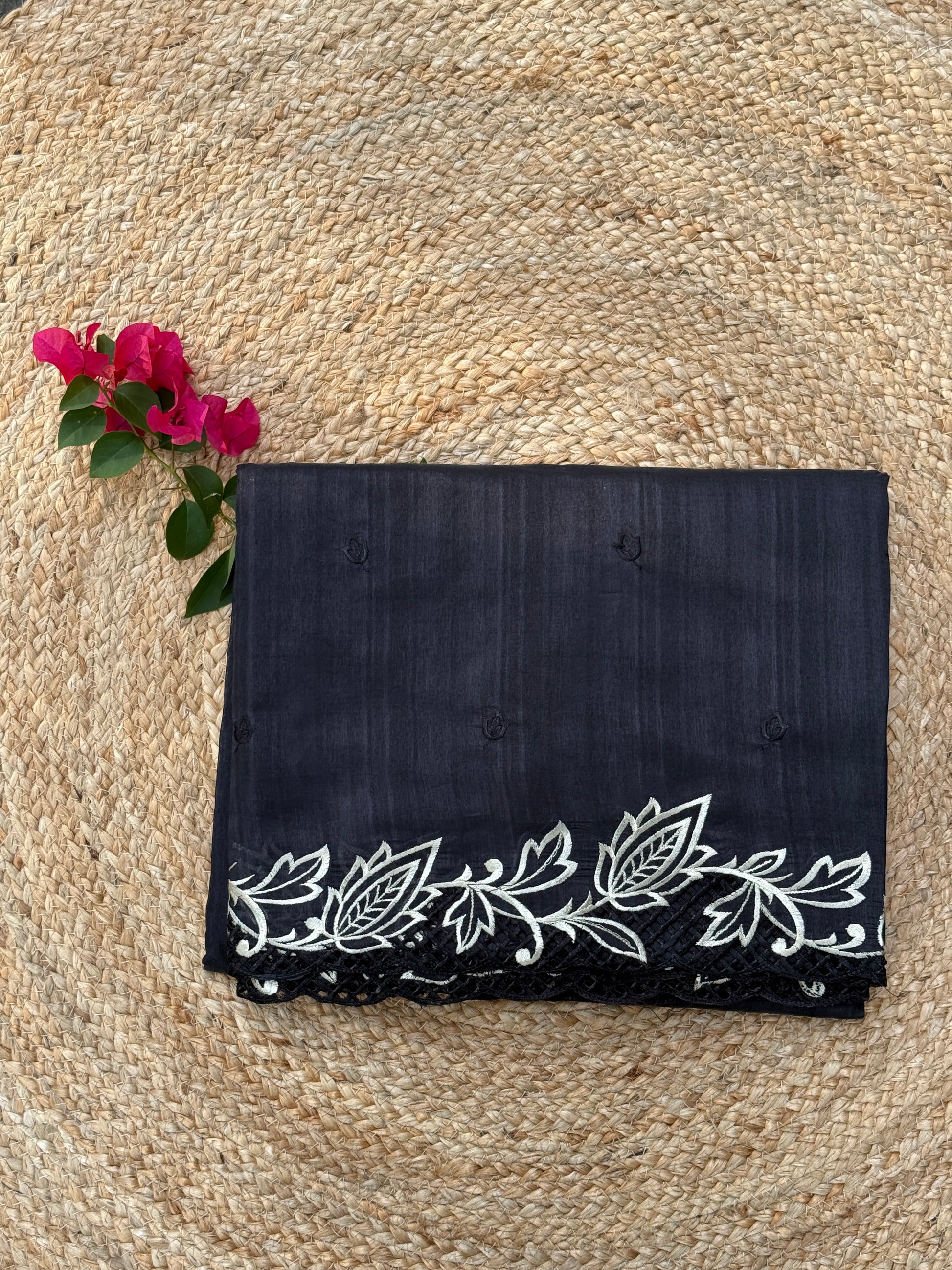 Thread and Embroidered Cut Work Saree