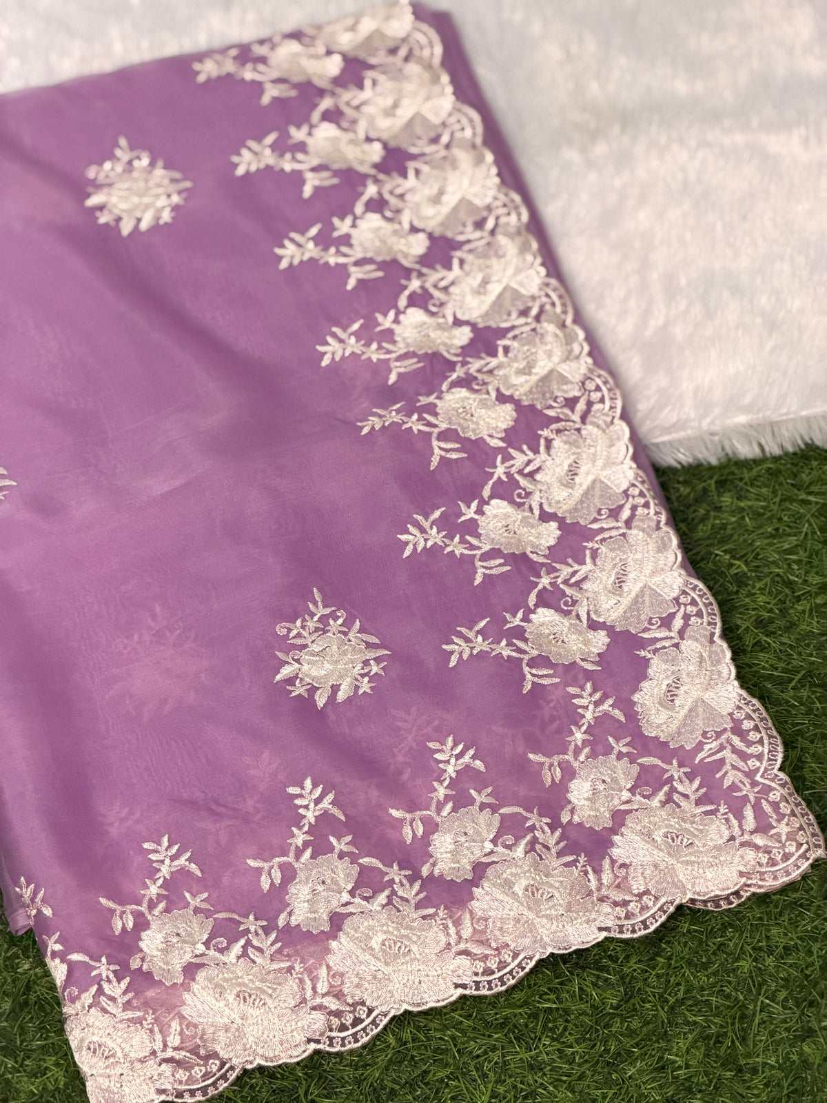 Elegant Organza Floral Embroider Saree