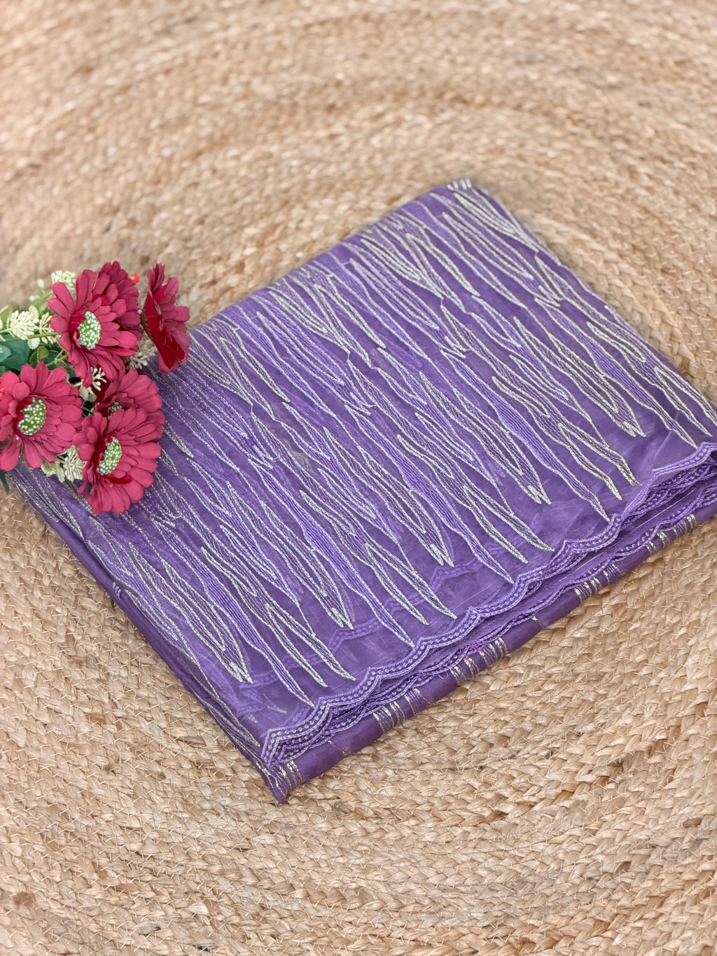 Elegant Embroidered Organza Saree