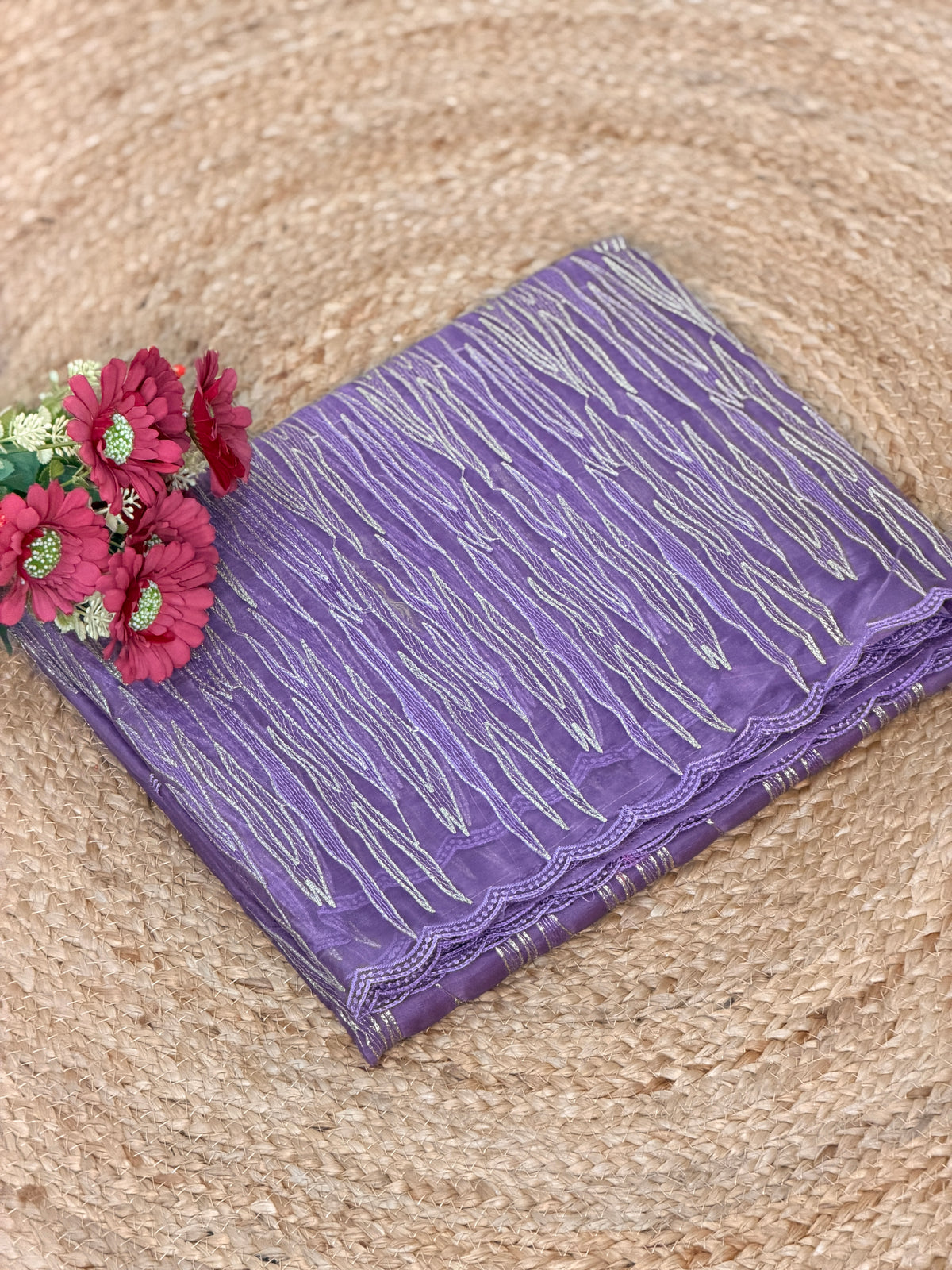 Elegant Embroidered Organza Saree