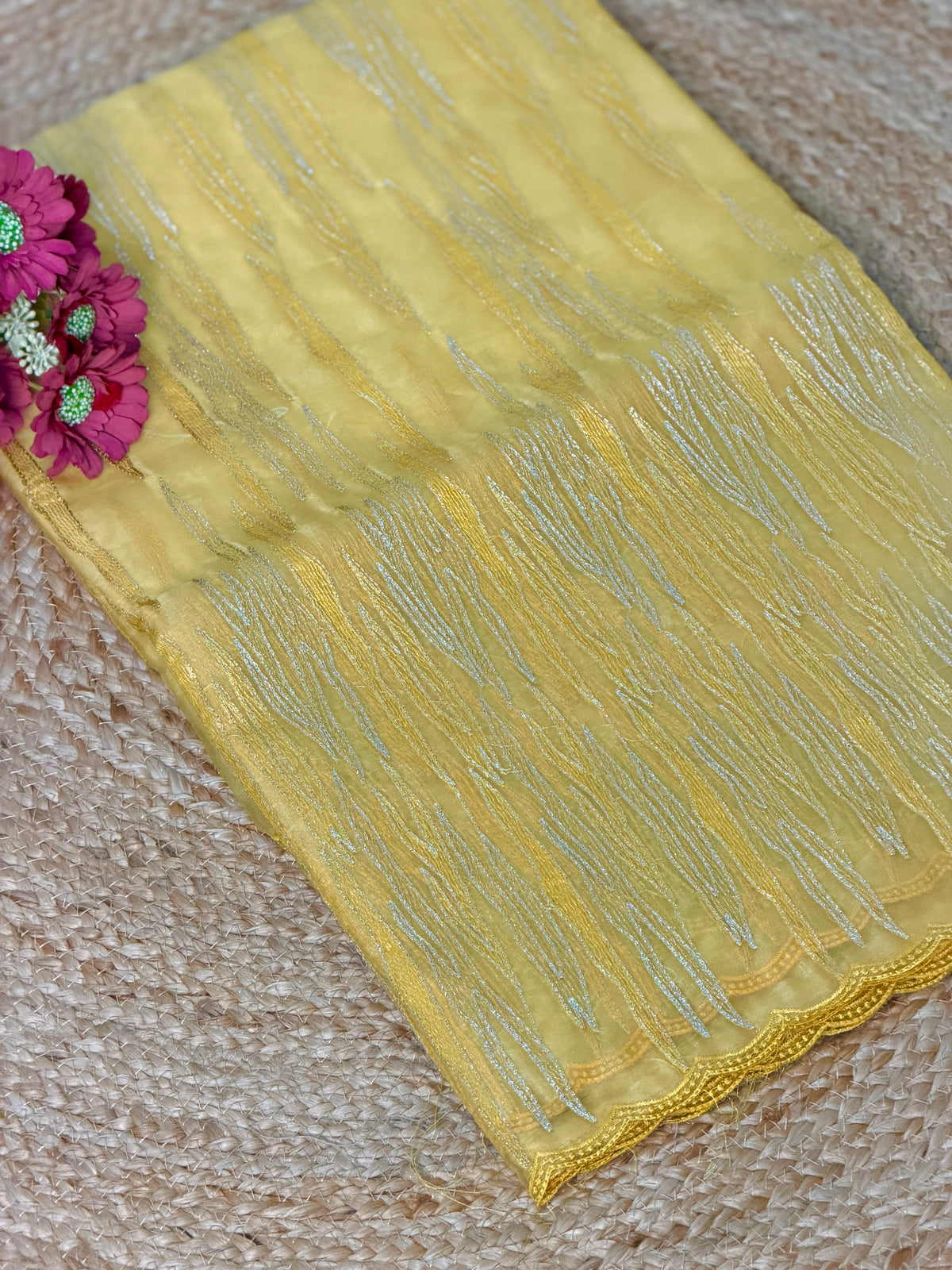 Elegant Embroidered Organza Saree