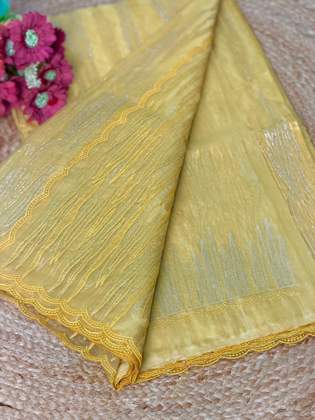 Elegant Embroidered Organza Saree