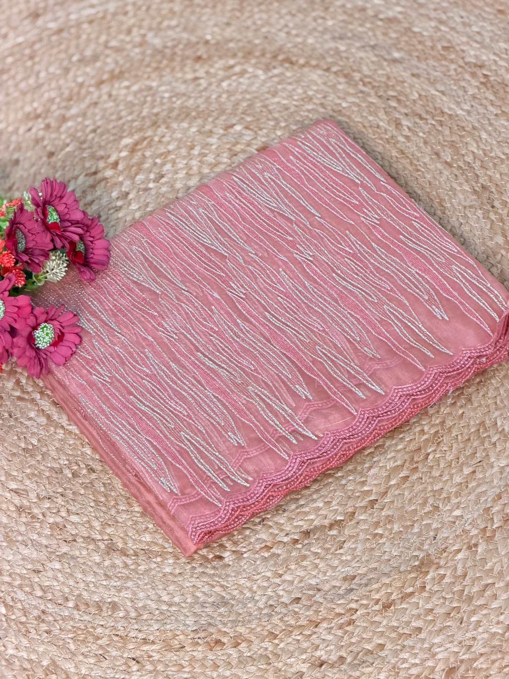 Elegant Embroidered Organza Saree