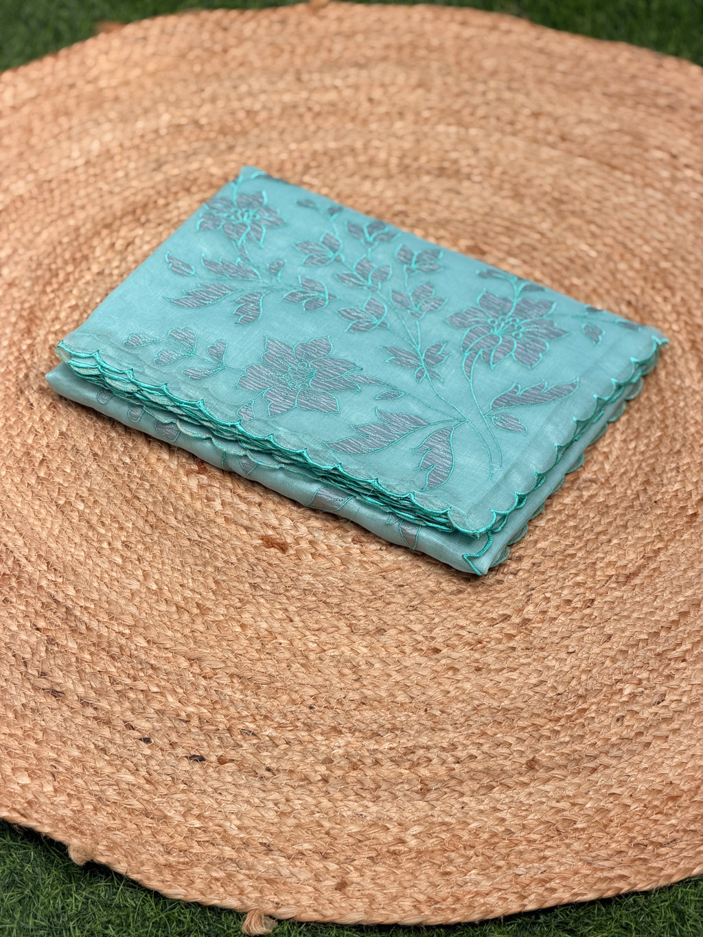 Elegant Self Floral Embroidery