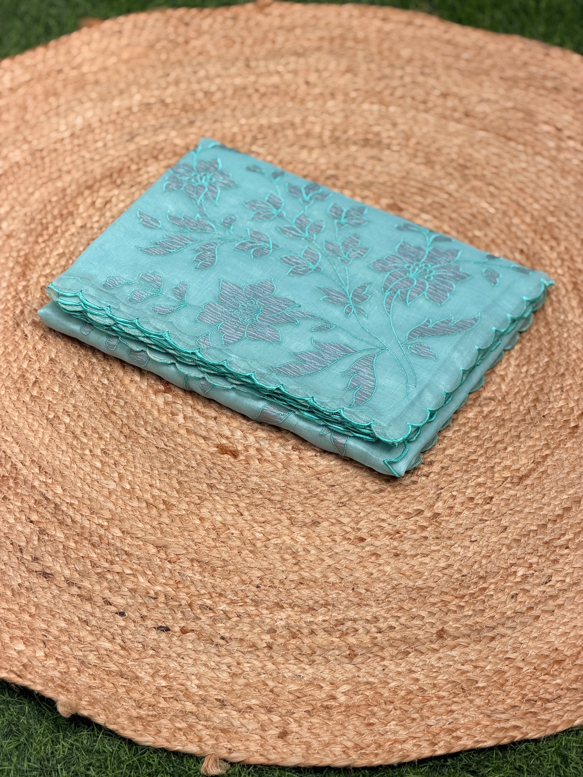 Elegant Self Floral Embroidery