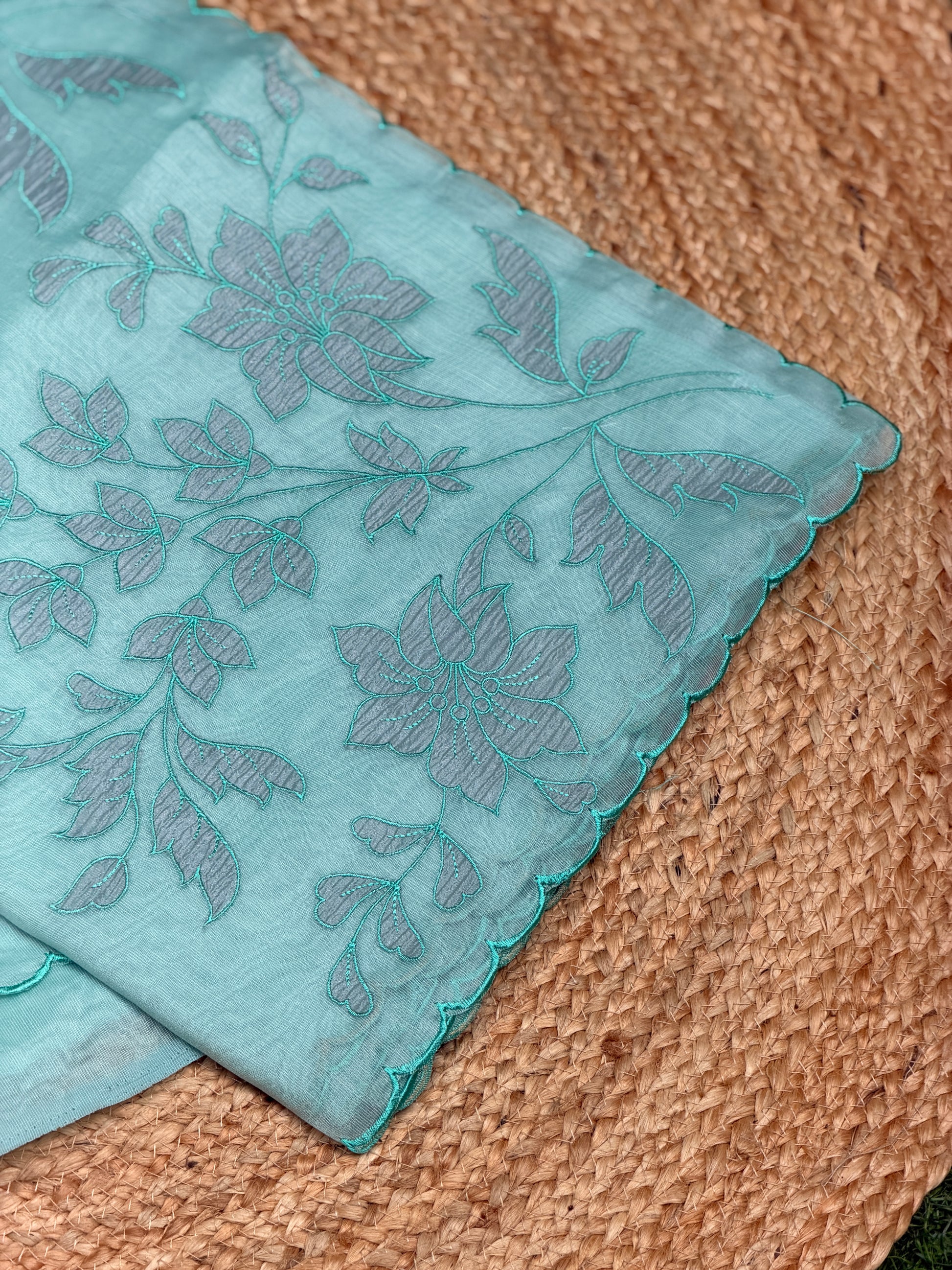 Elegant Self Floral Embroidery