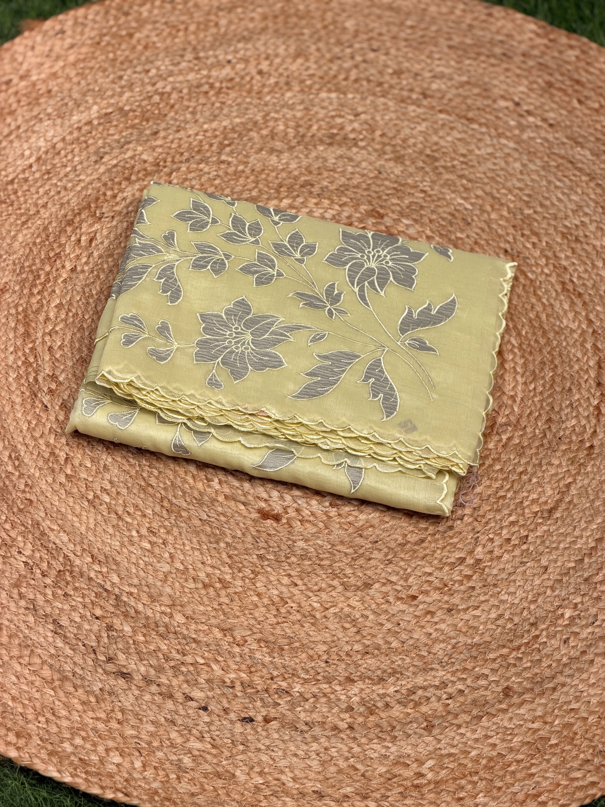 Elegant Self Floral Embroidery
