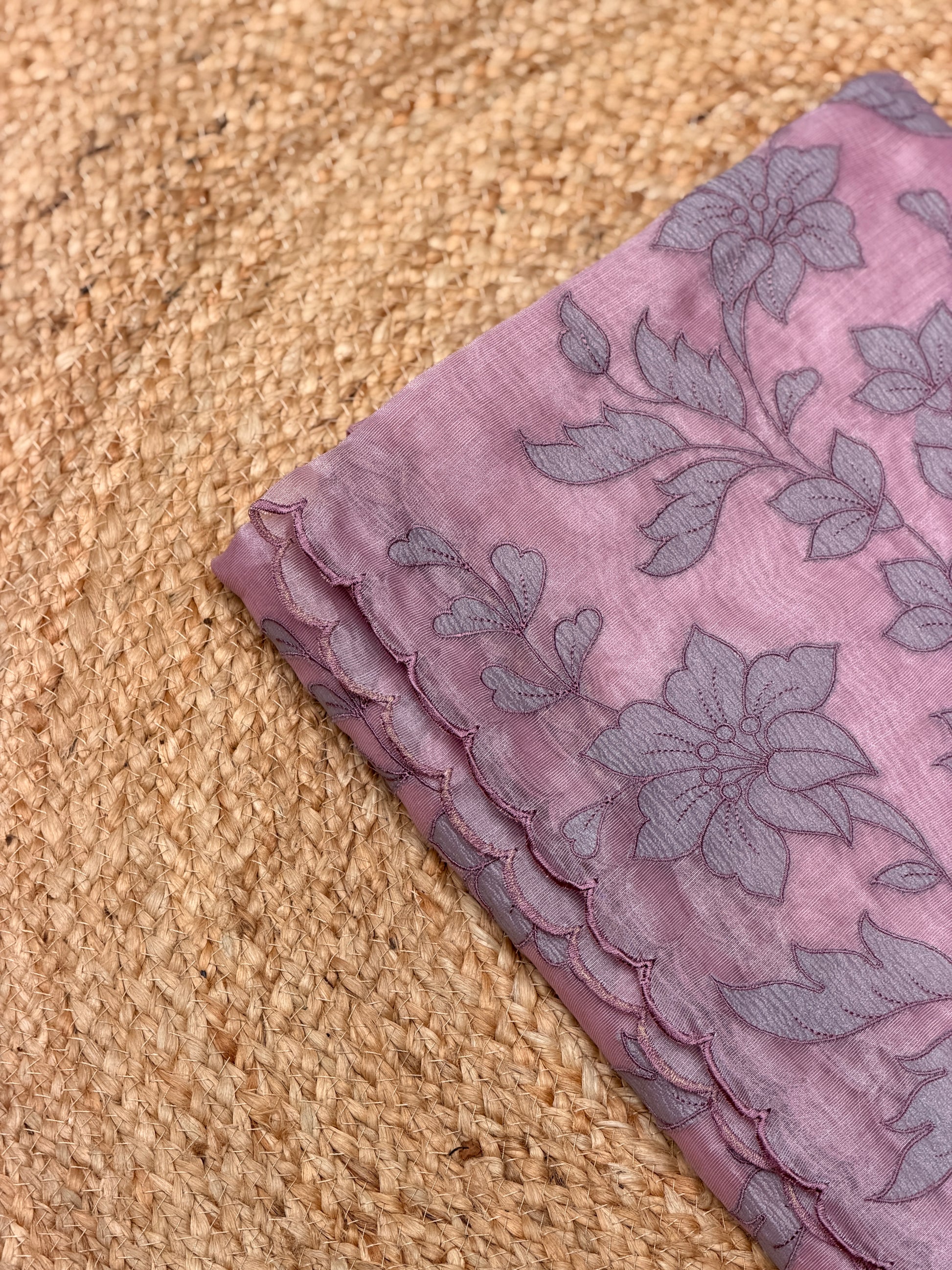 Elegant Self Floral Embroidery