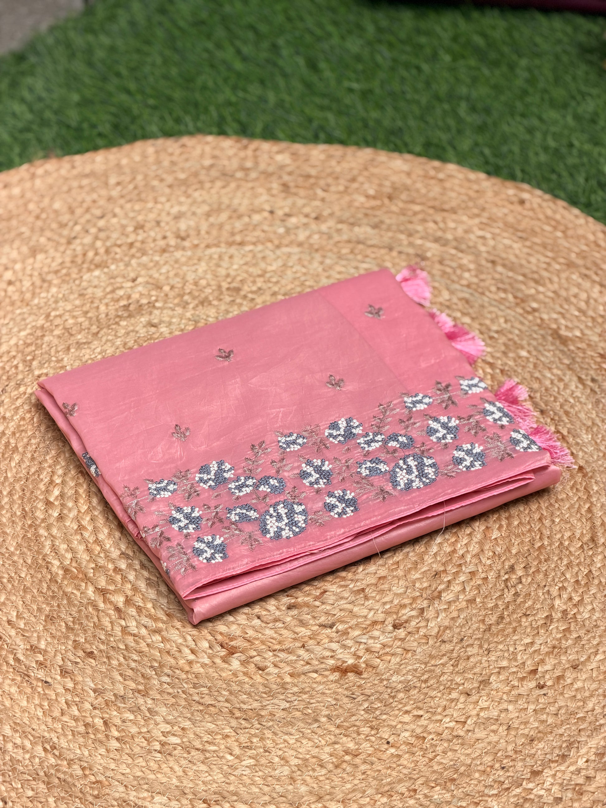 Organza with Thread Embroidery