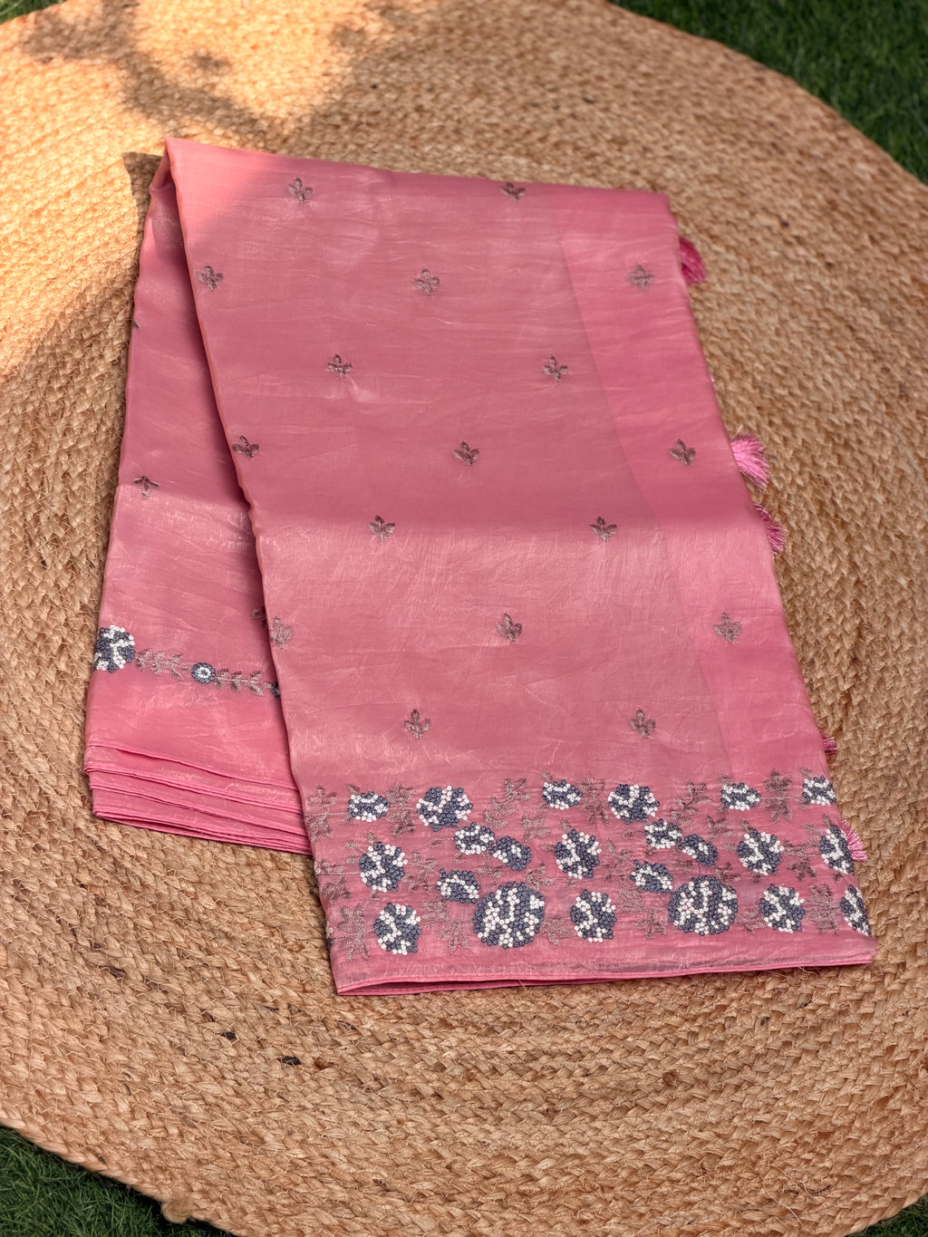 Organza with Thread Embroidery