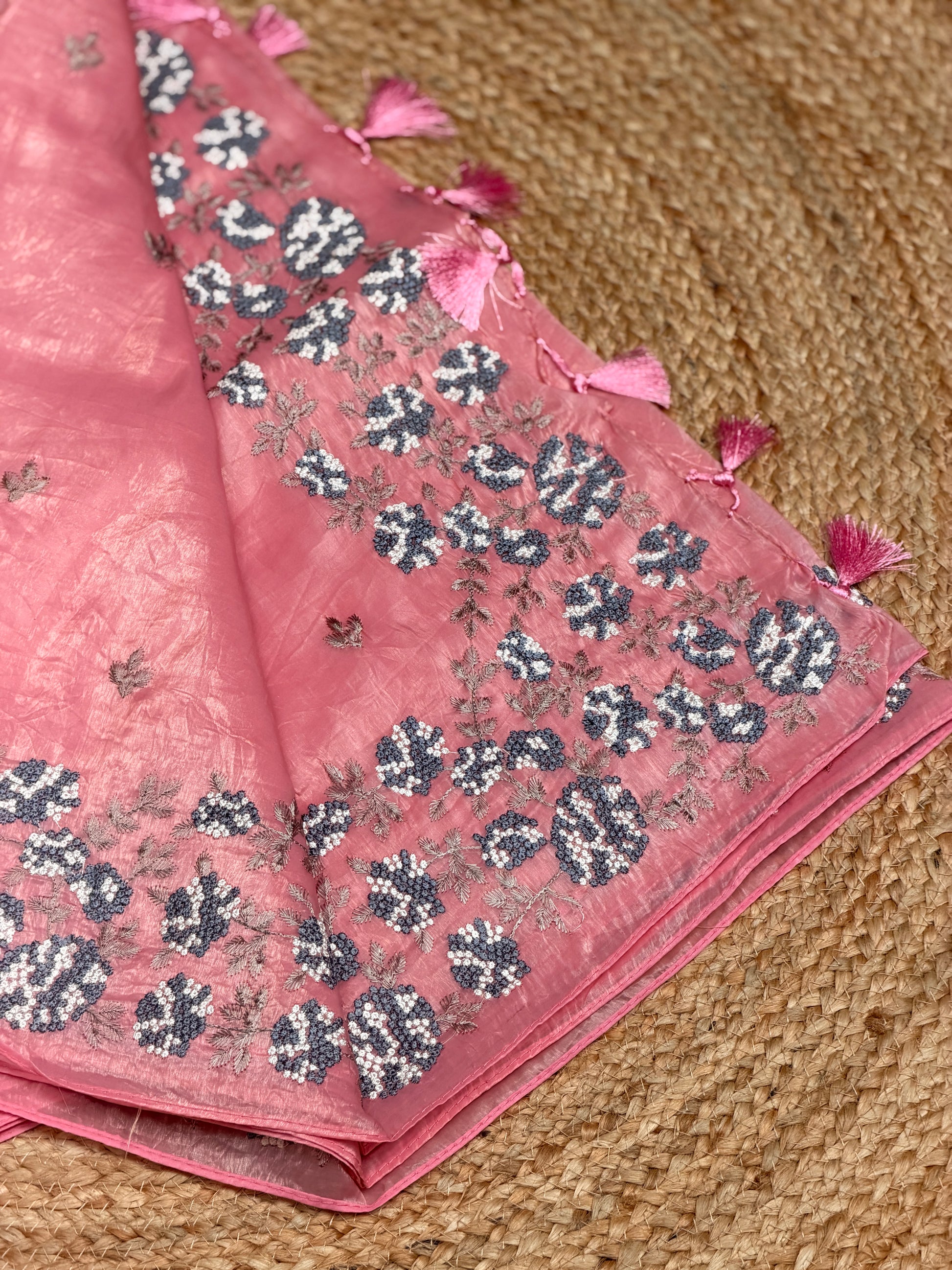 Organza with Thread Embroidery