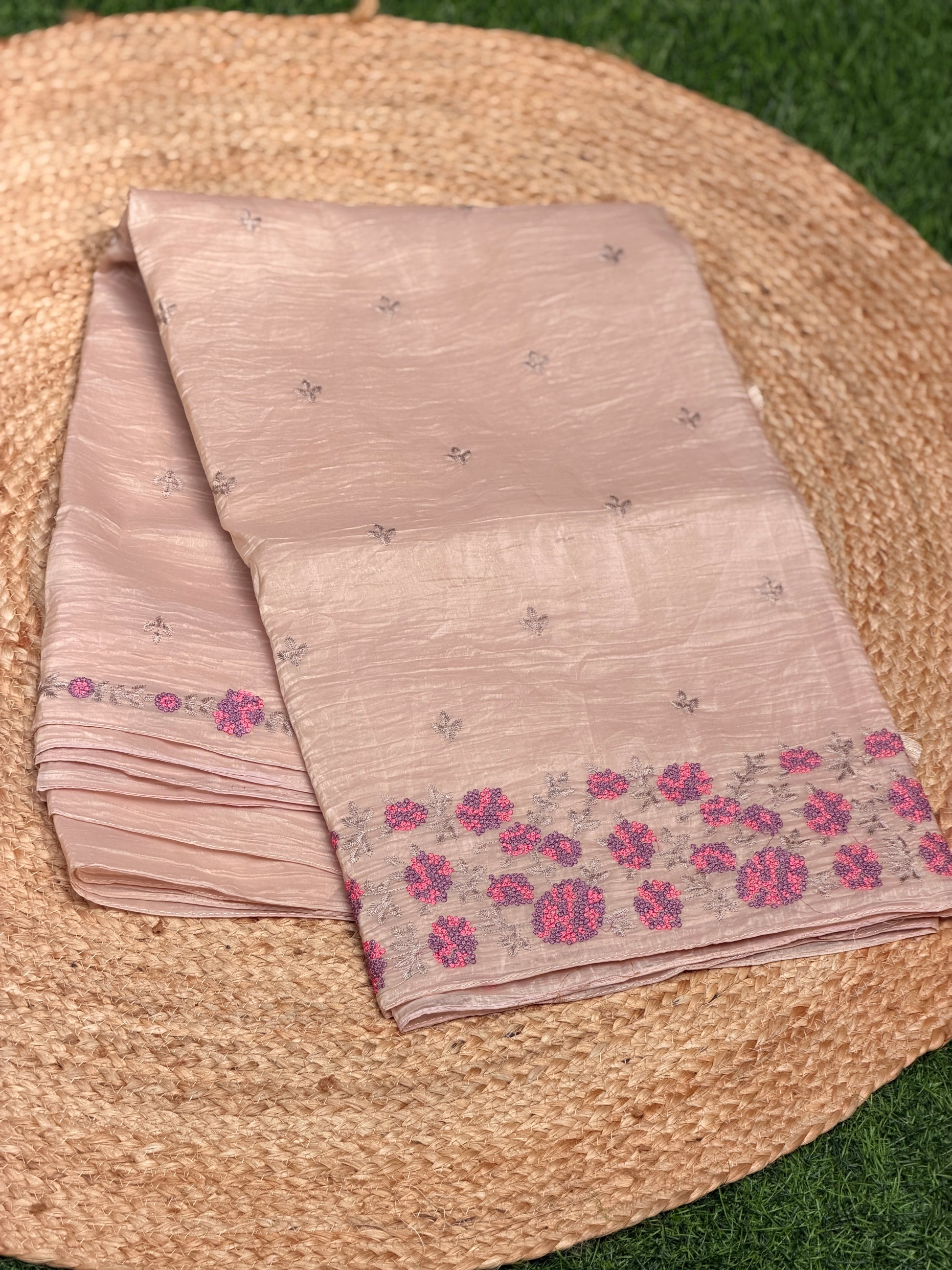 Organza with Thread Embroidery