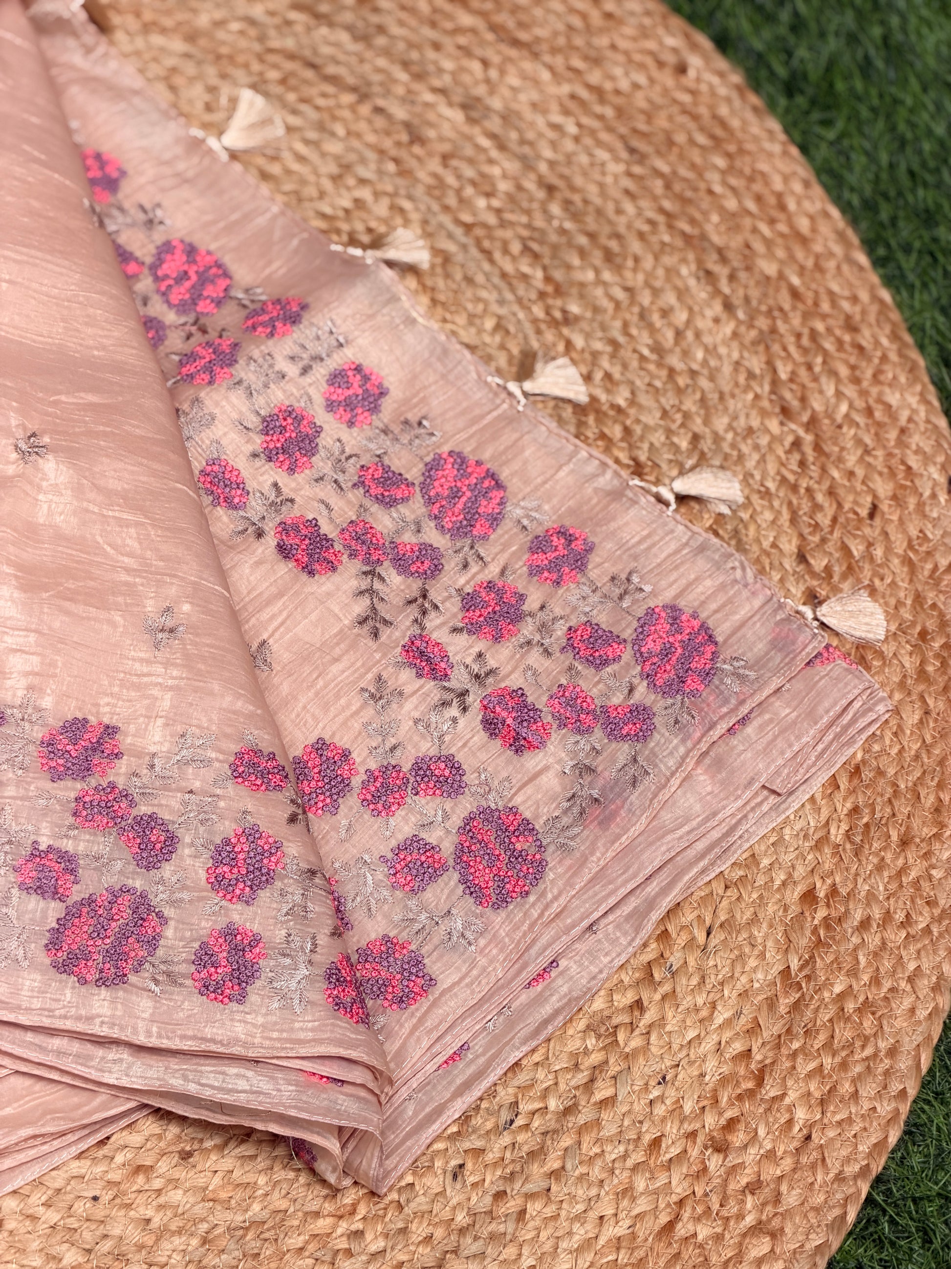 Organza with Thread Embroidery