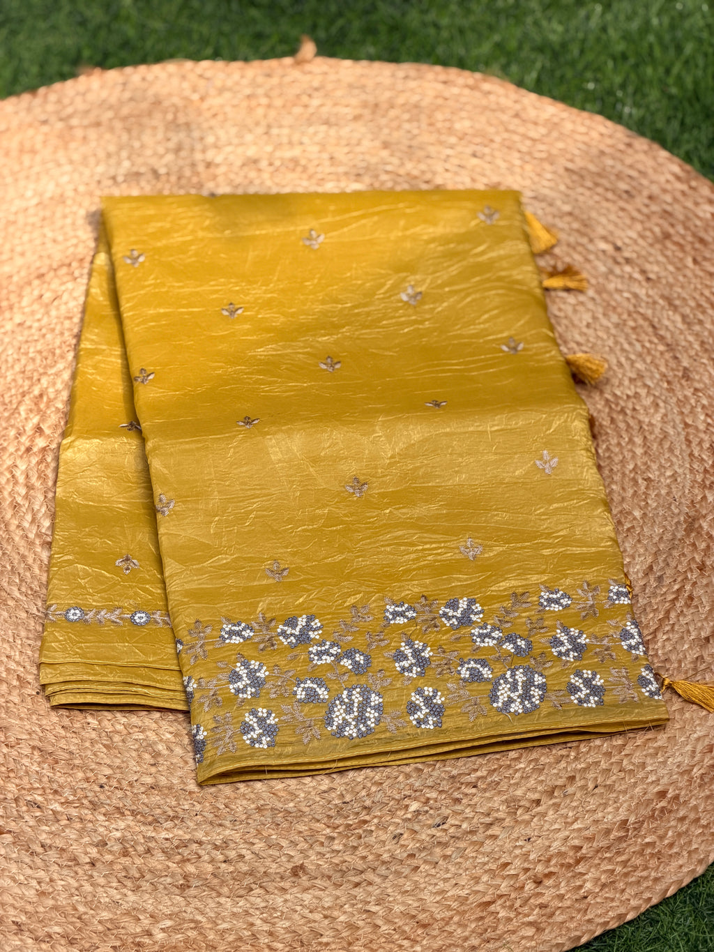 Organza with Thread Embroidery