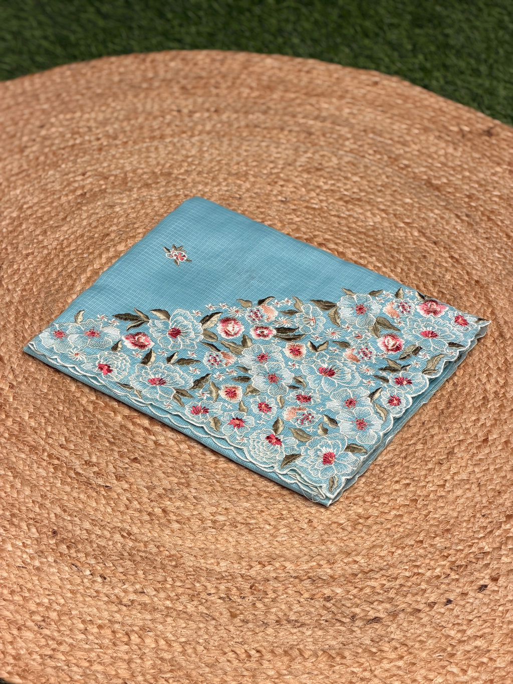Net Kota with Floral Embroidery