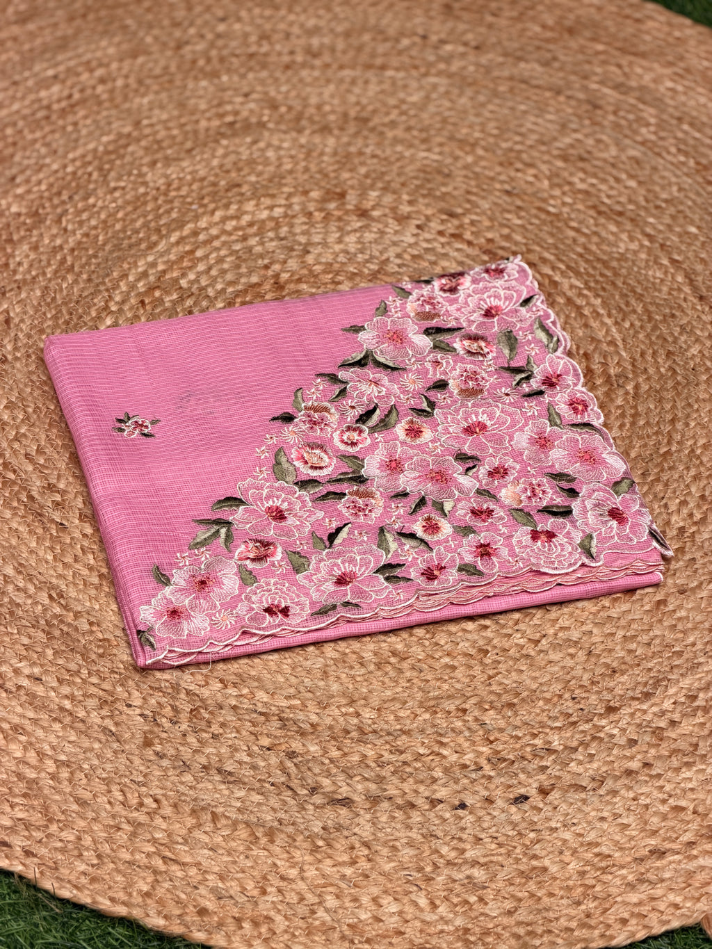 Net Kota with Floral Embroidery