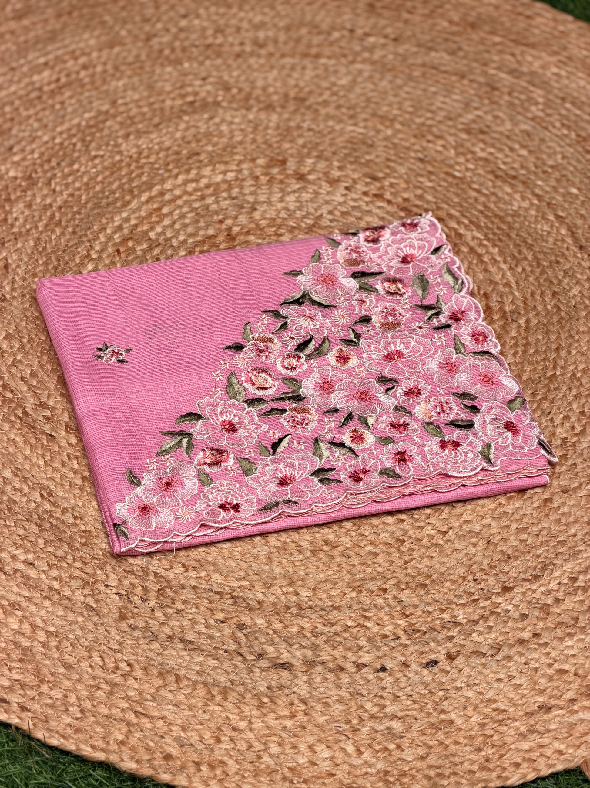 Net Kota with Floral Embroidery