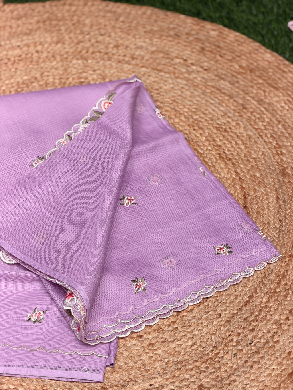Net Kota with Floral Embroidery