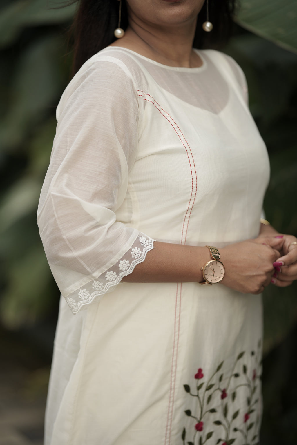 Onam Rose Kurta Set