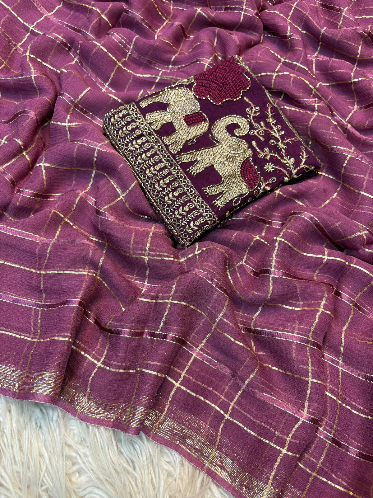 Elegant Viscose Georgette Saree