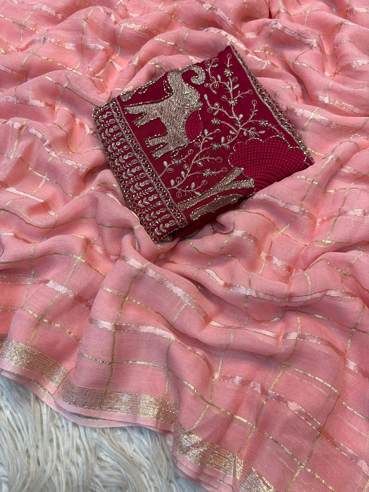 Elegant Viscose Georgette Saree