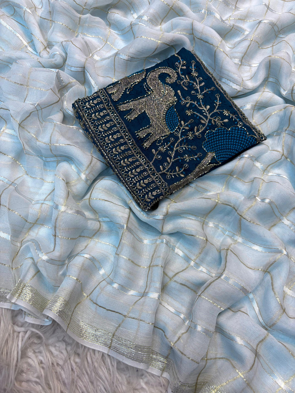 Elegant Viscose Georgette Saree