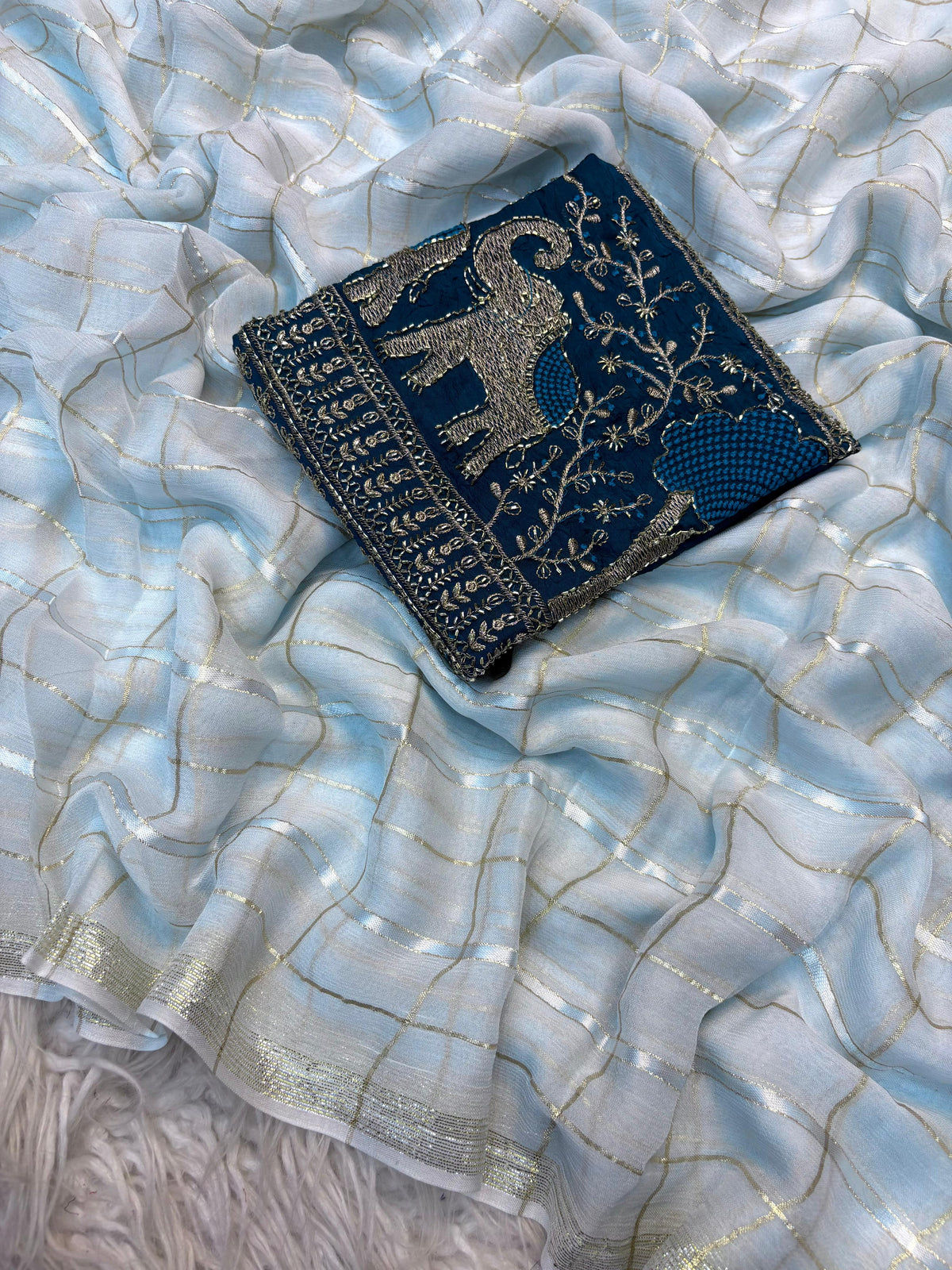 Elegant Viscose Georgette Saree
