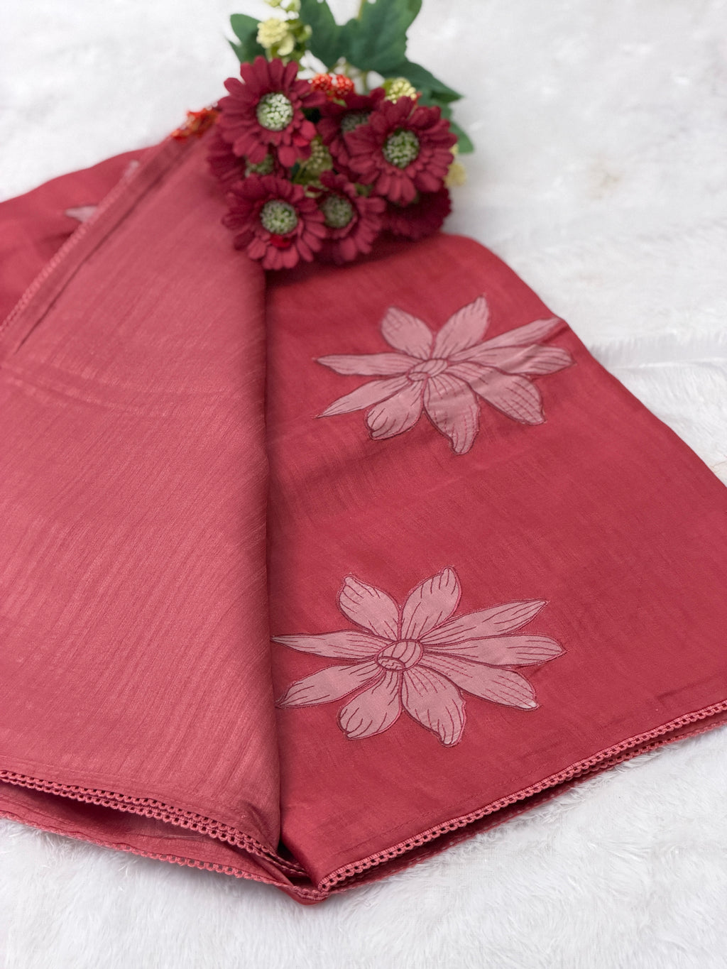Cotton silk floral saree