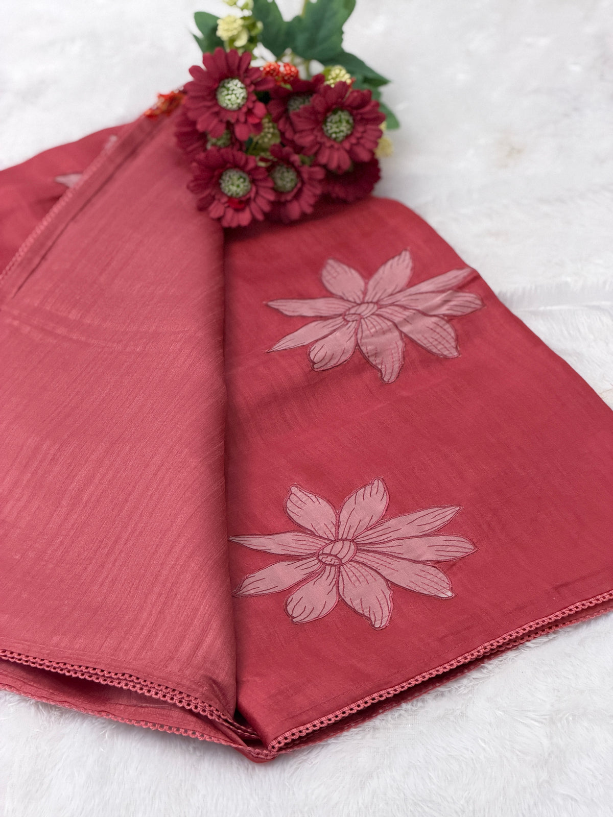 Cotton silk floral saree