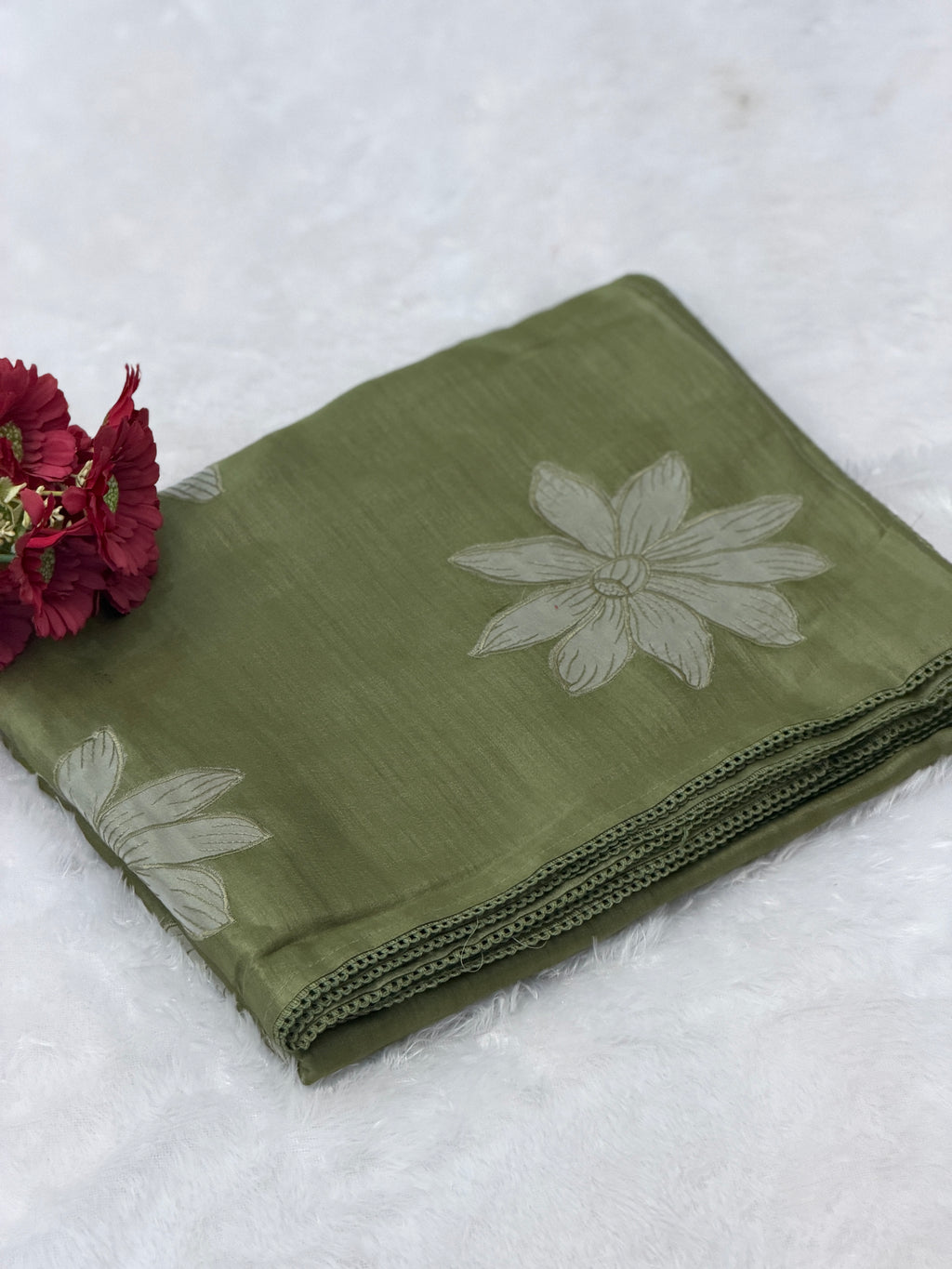 Cotton silk floral saree
