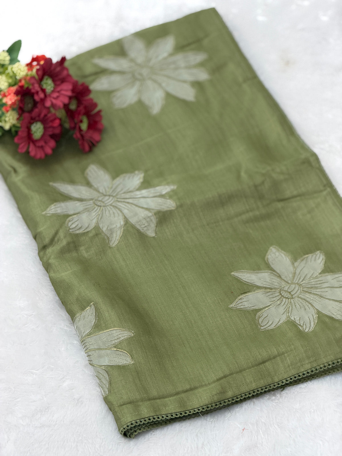 Cotton silk floral saree