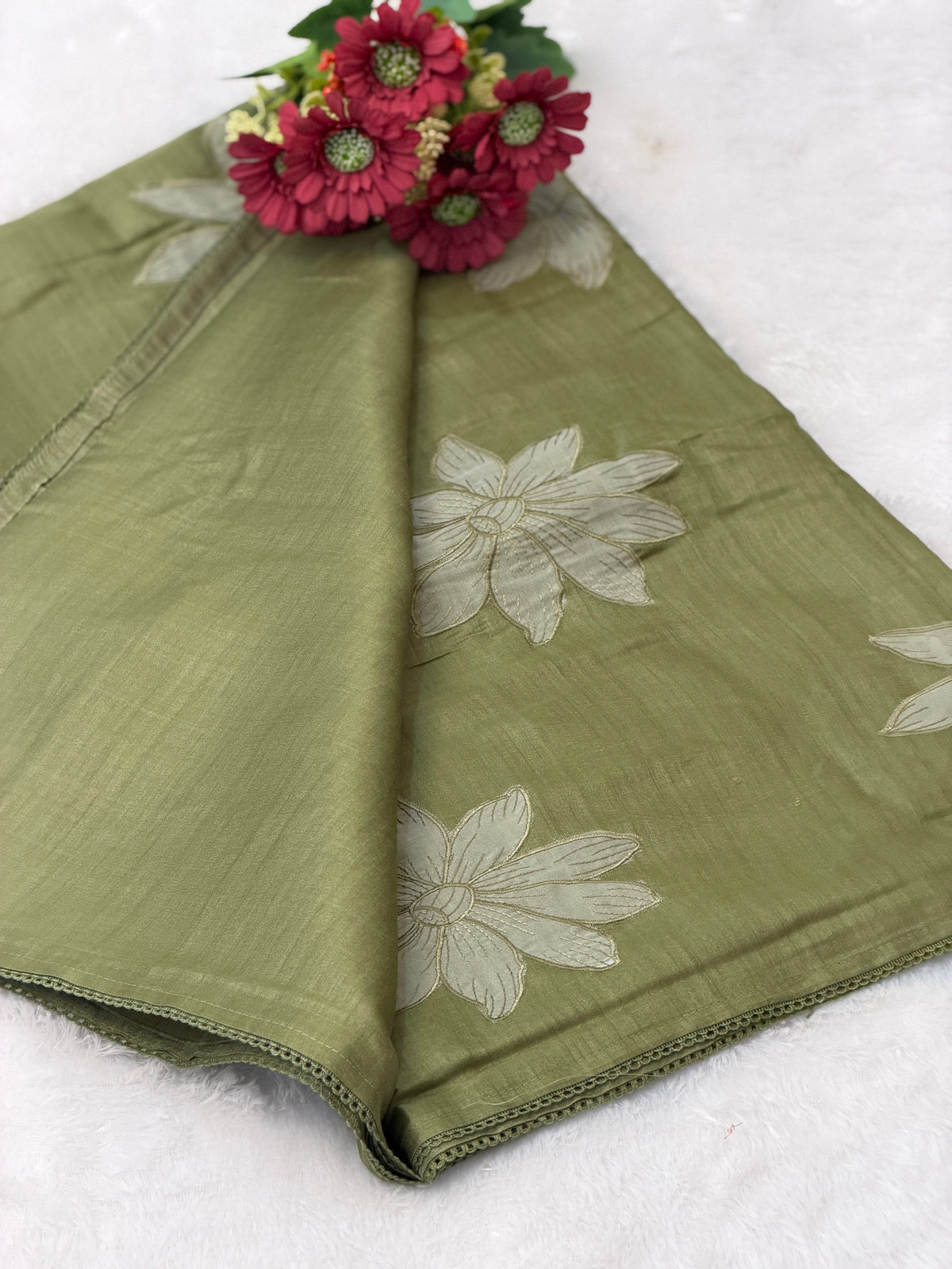 Cotton silk floral saree