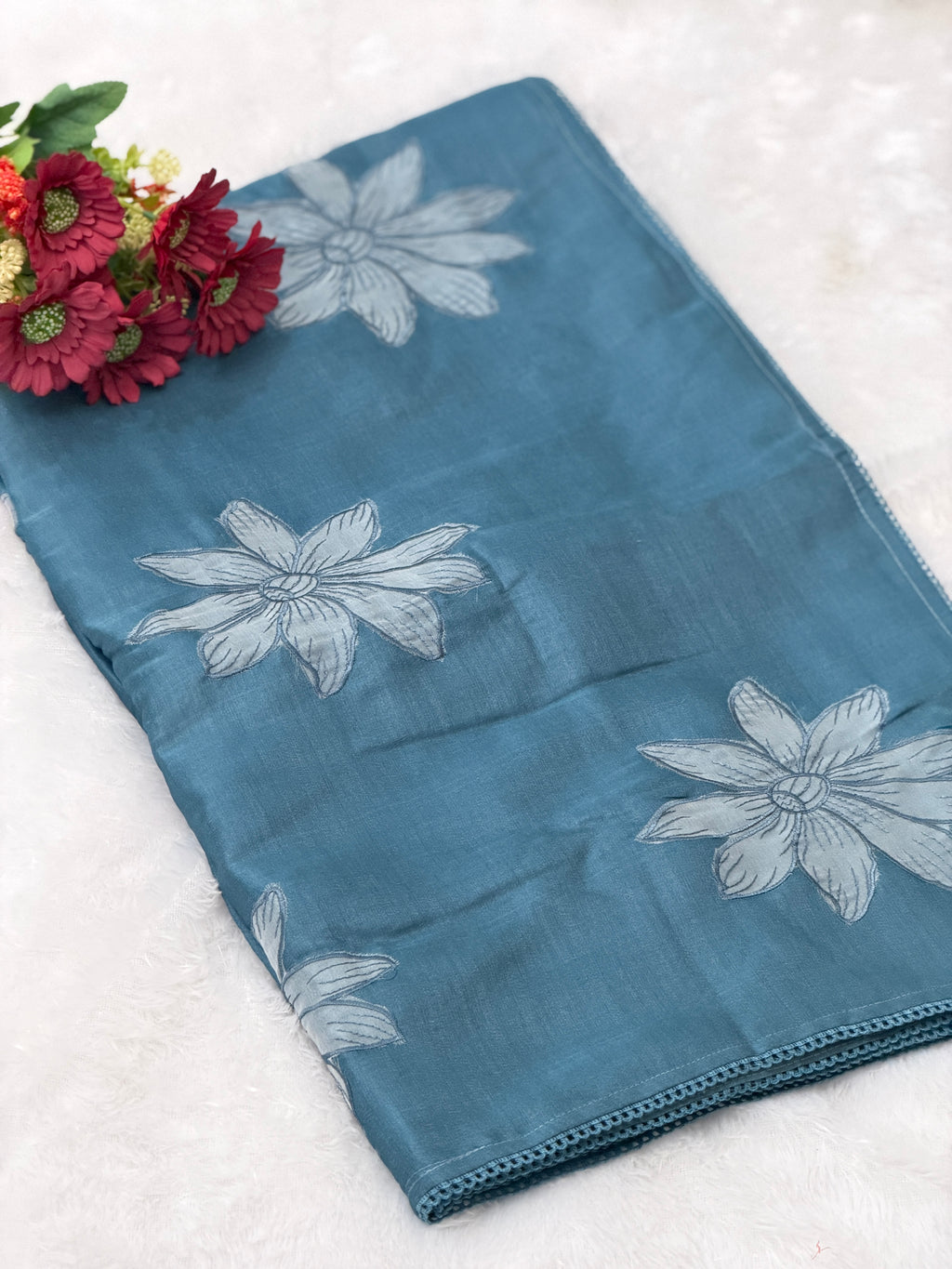 Cotton silk floral saree