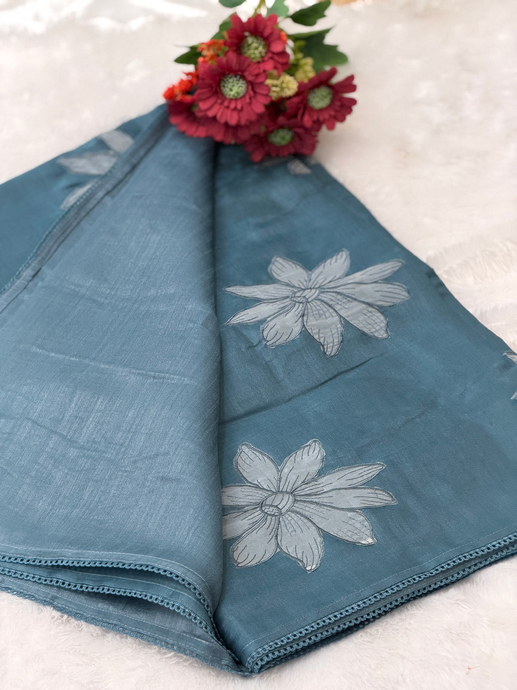Cotton silk floral saree