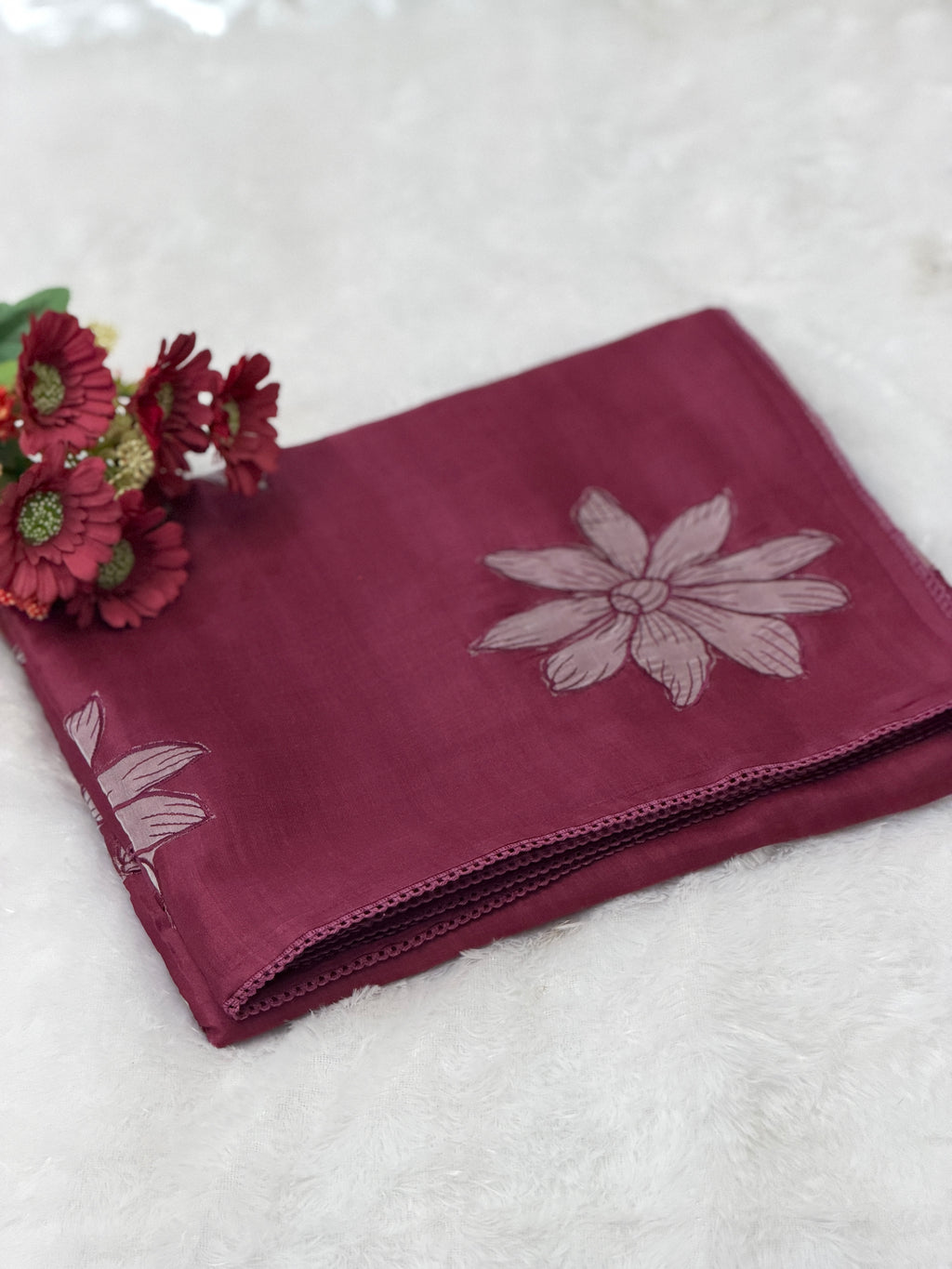 Cotton silk floral saree