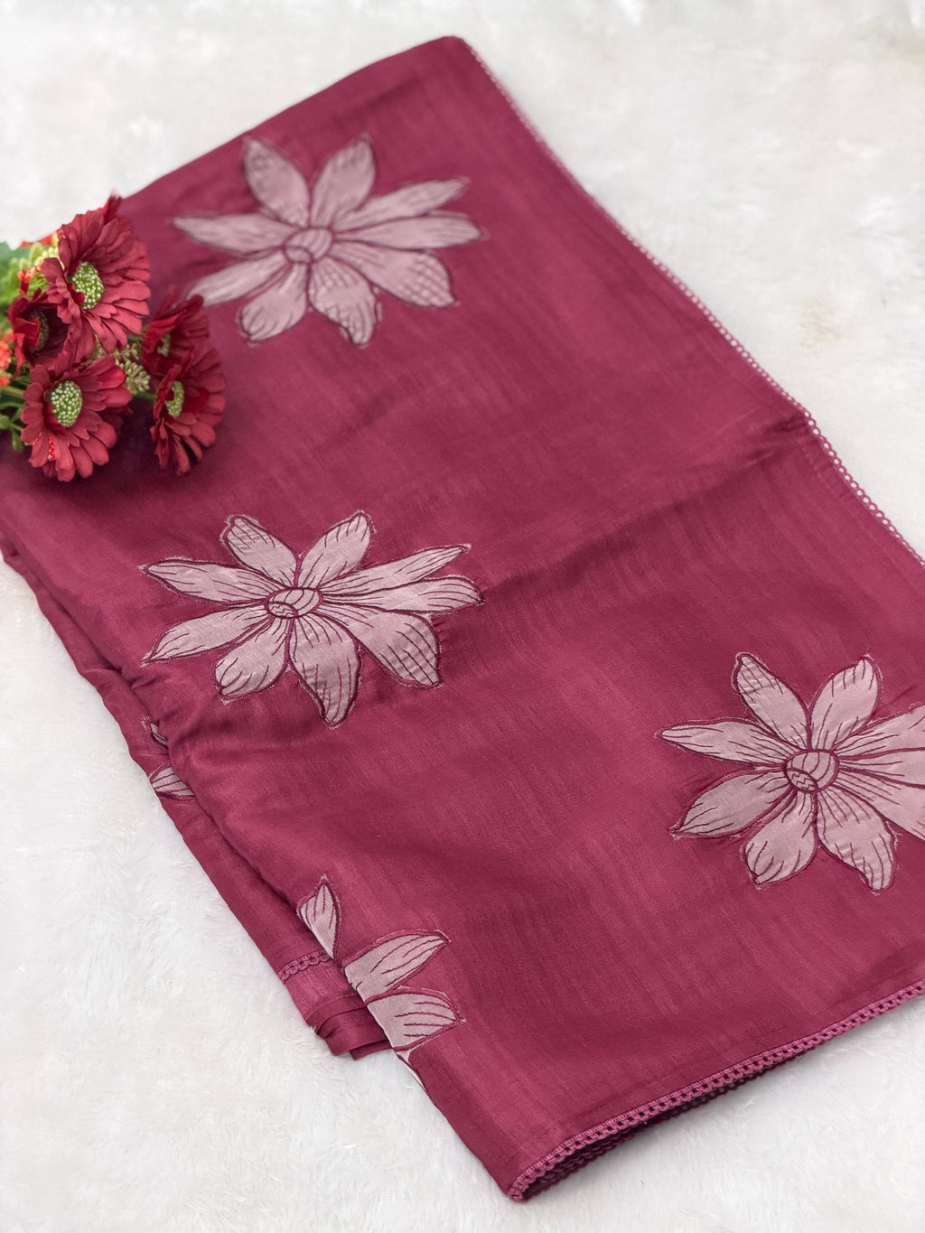 Cotton silk floral saree